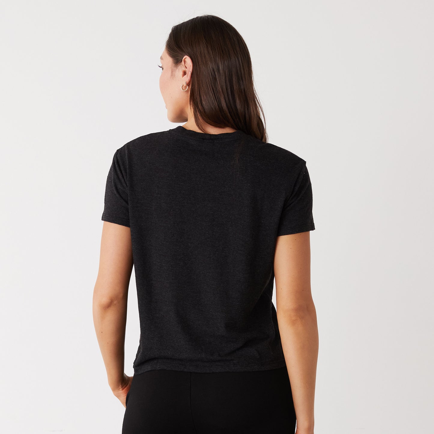 Textured Tri-Blend Basic Crew Neck Tee