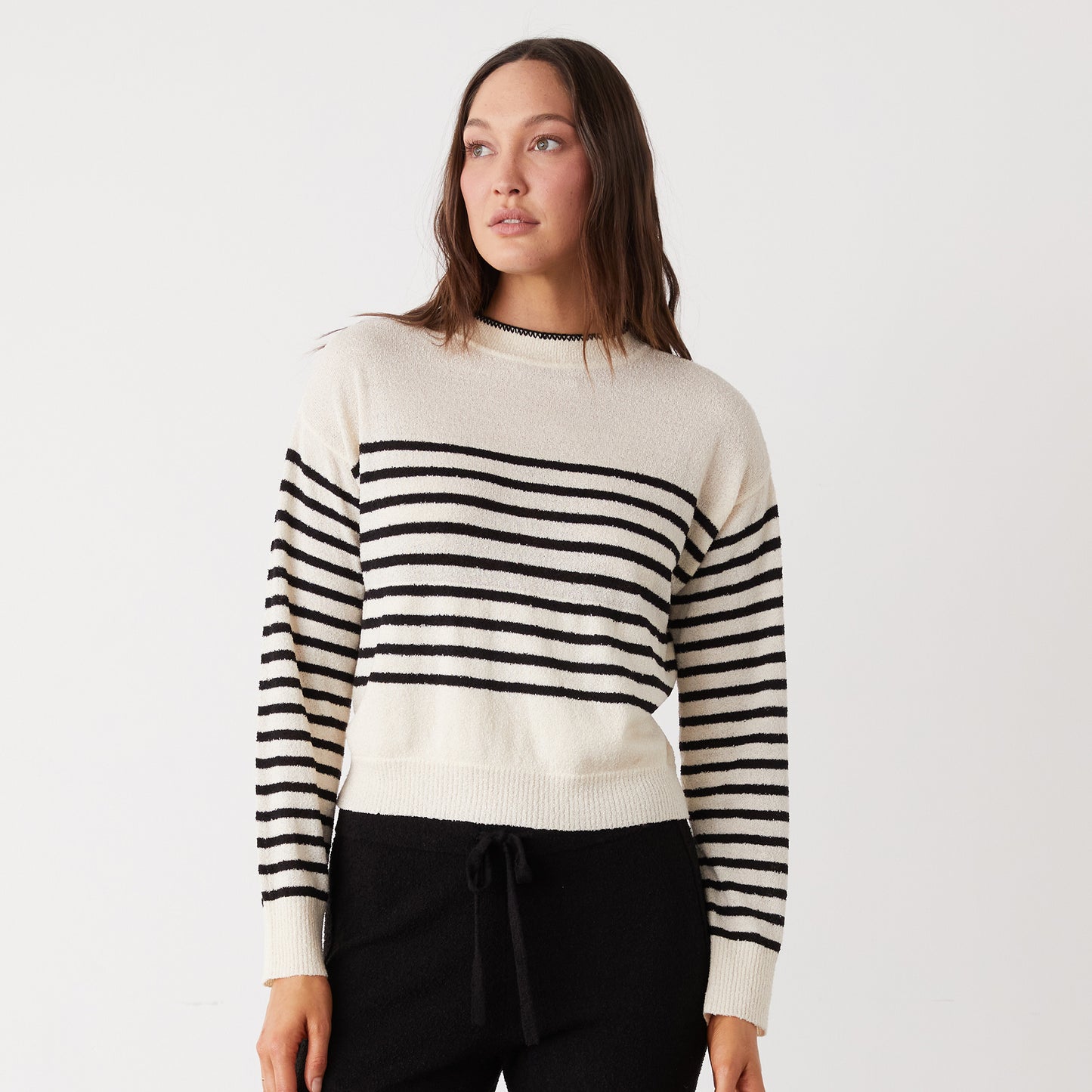 Boucle Knit Stripe Sweater