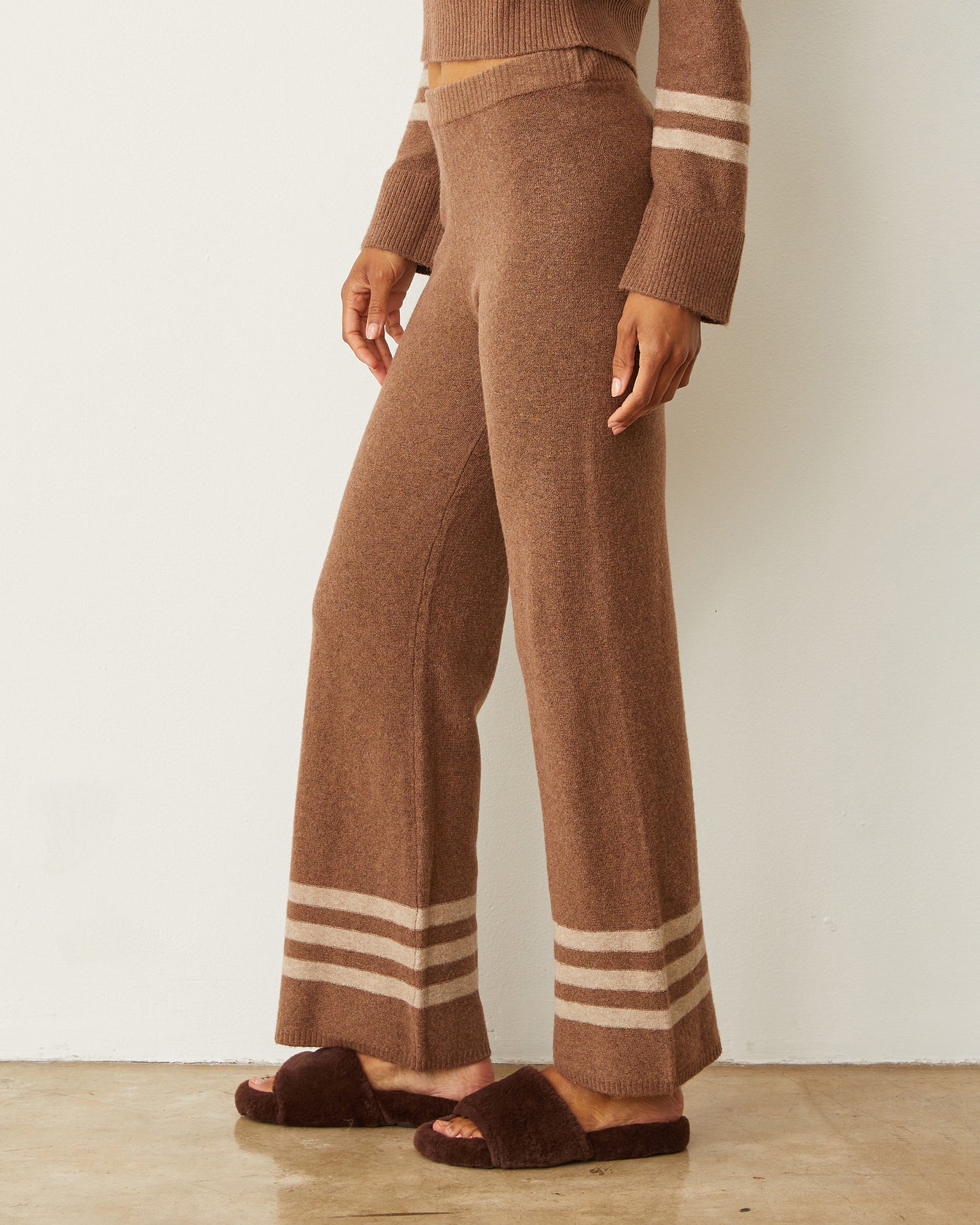 Plush Stripe Straight Leg Sweat