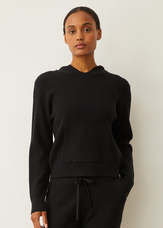 Soft Knit Waffle Kangaroo Pullover
