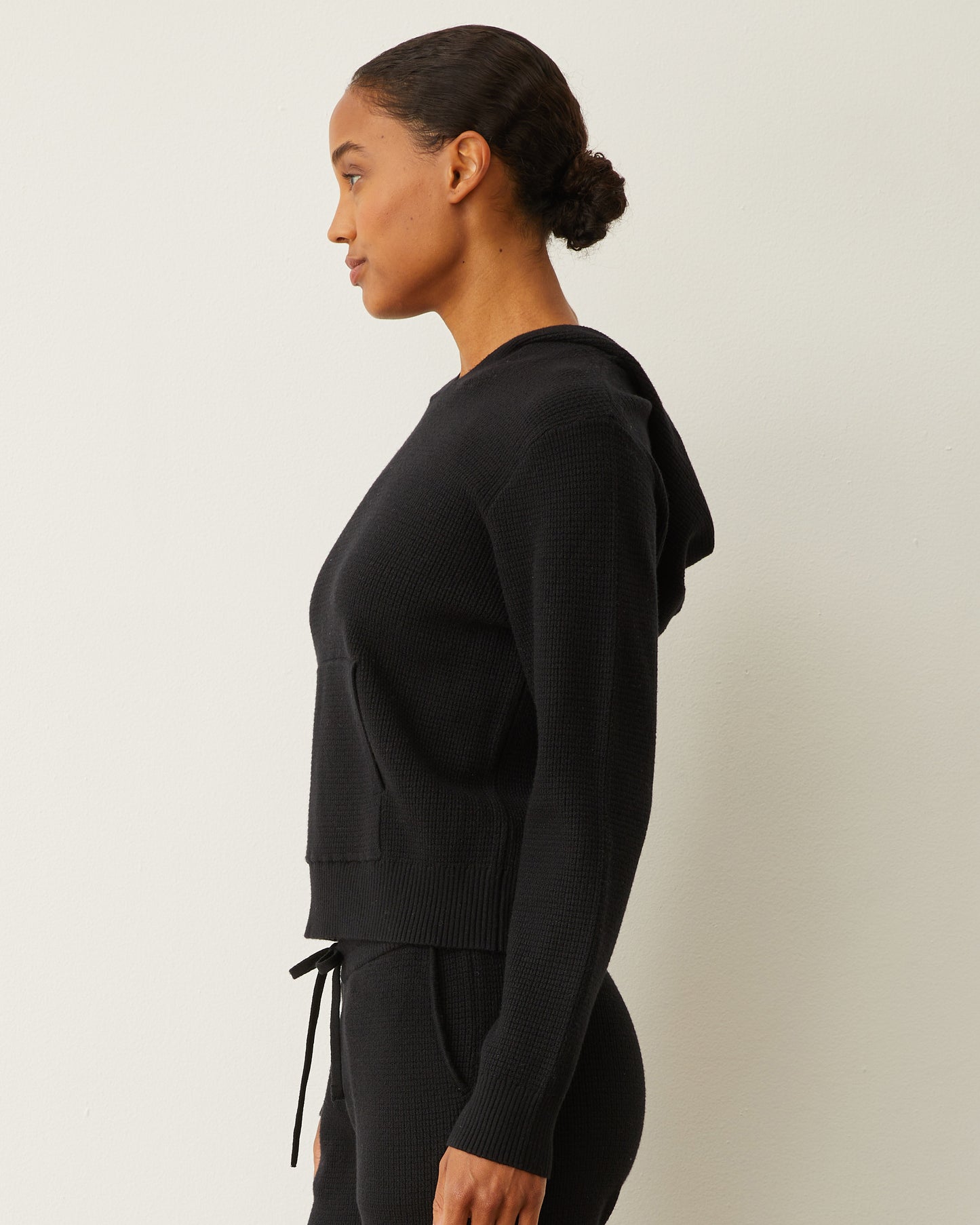 Soft Knit Waffle Kangaroo Pullover