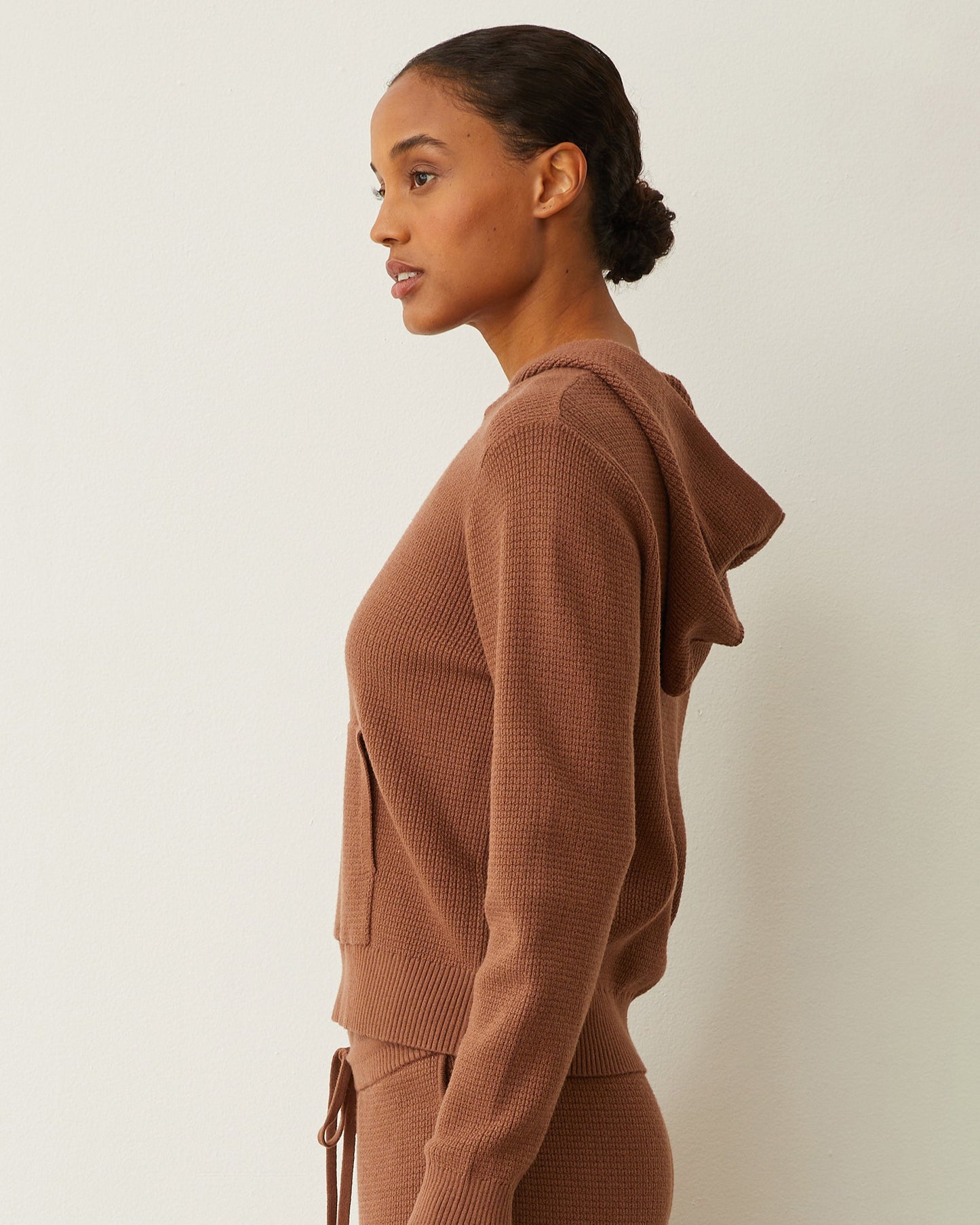 Soft Knit Waffle Kangaroo Pullover