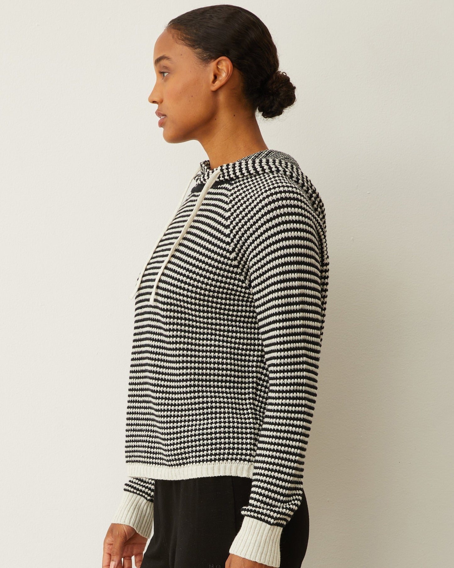 Cotton Cashmere Stripe Lounge Hoody