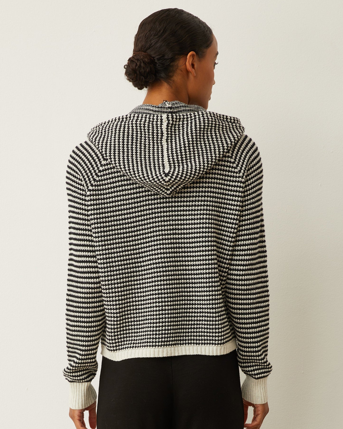 Cotton Cashmere Stripe Lounge Hoody