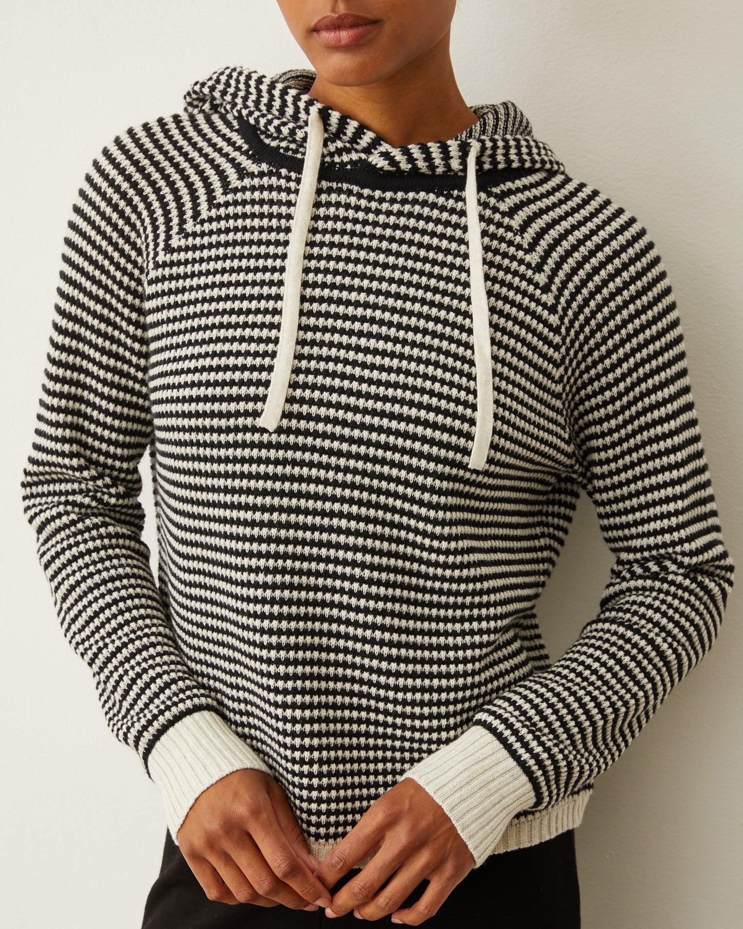 Cotton Cashmere Stripe Lounge Hoody