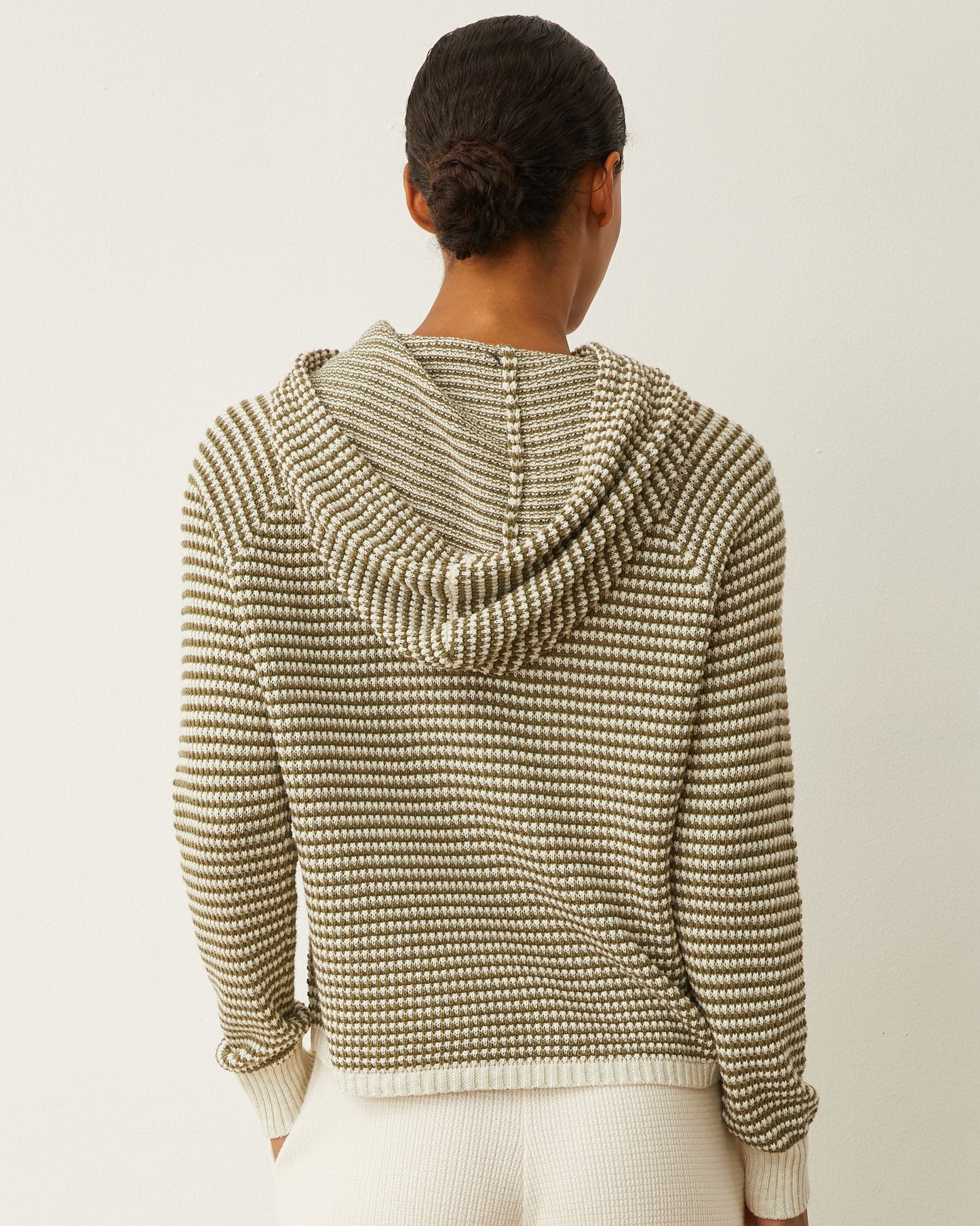 Cotton Cashmere Stripe Lounge Hoody