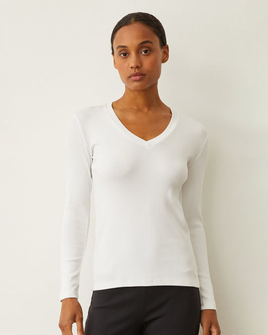Supimaluxe Rib Long Sleeve V Neck