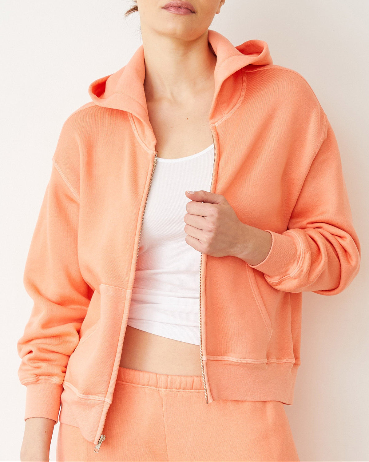 Teddy Fleece Relaxed Zip Up Hoody