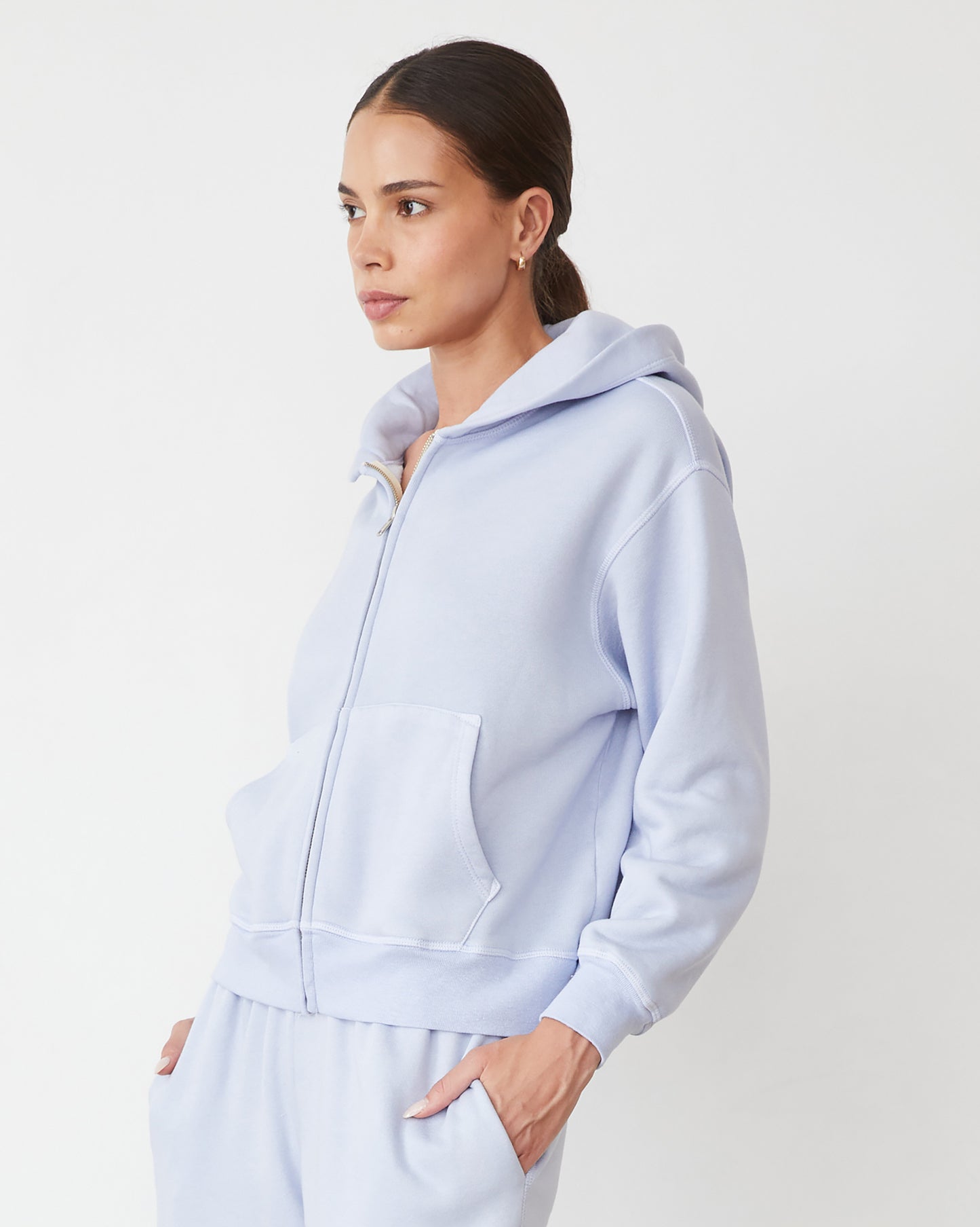 Teddy Fleece Relaxed Zip Up Hoody