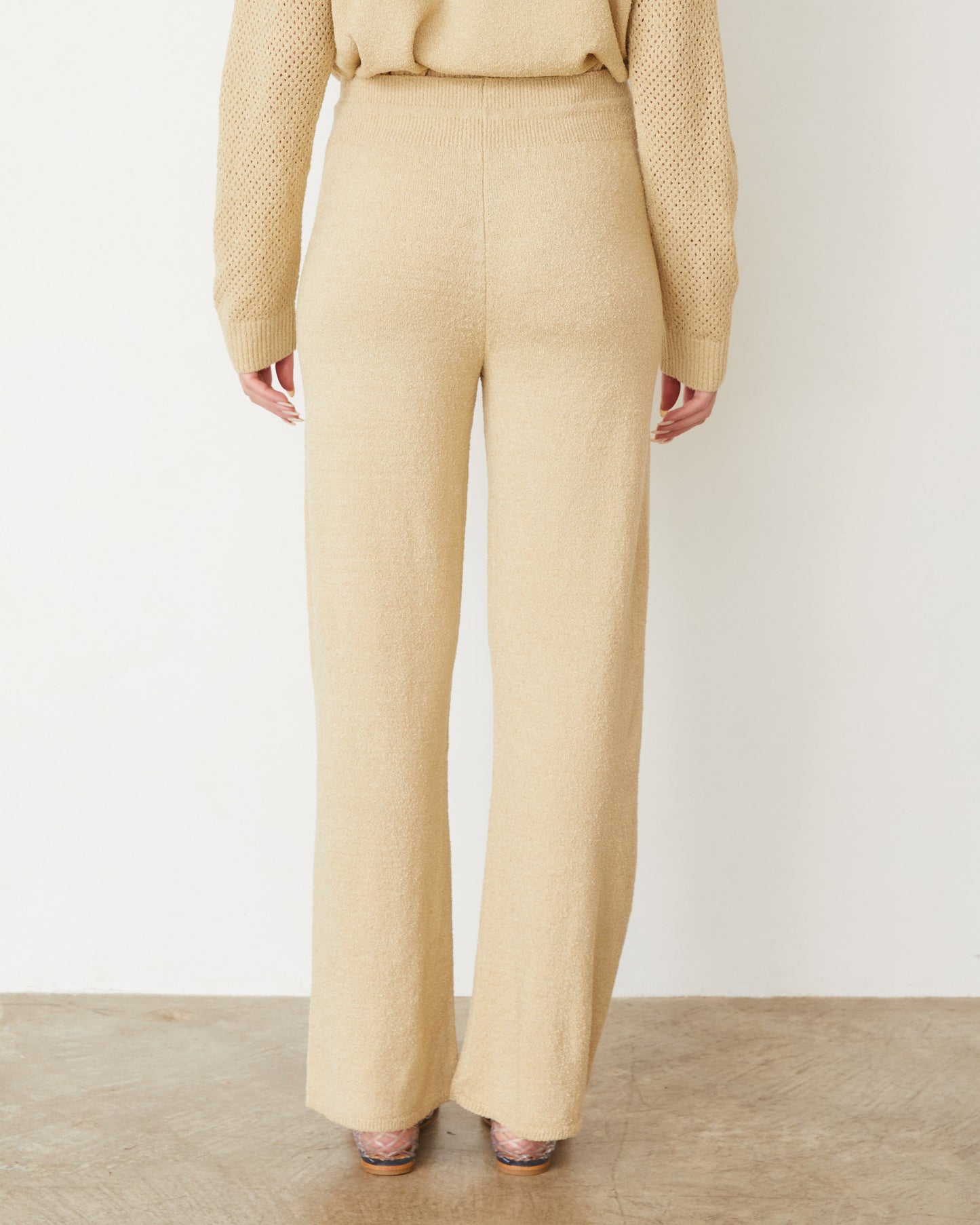 Boucle Knit Straight Leg Pant