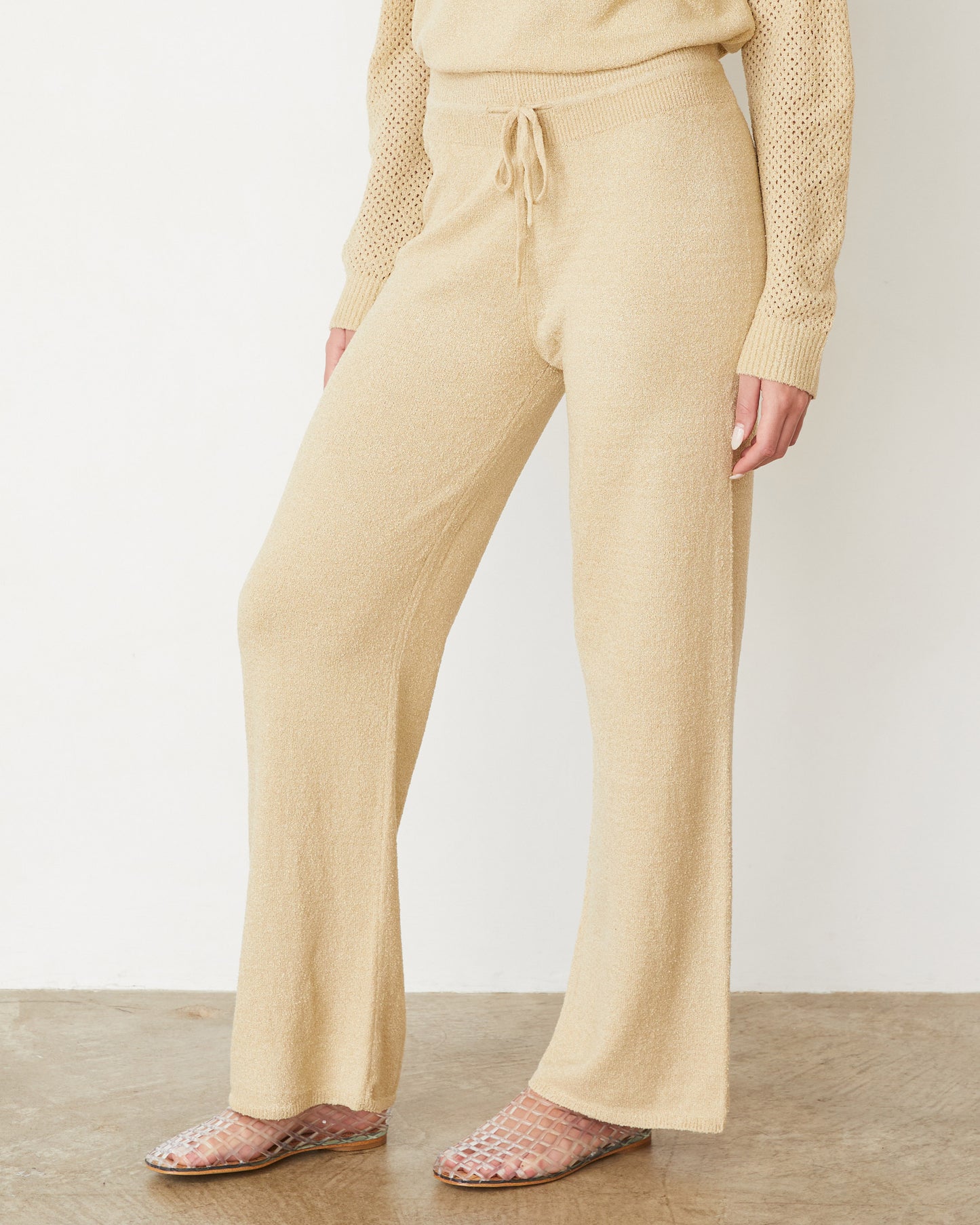 Boucle Knit Straight Leg Pant