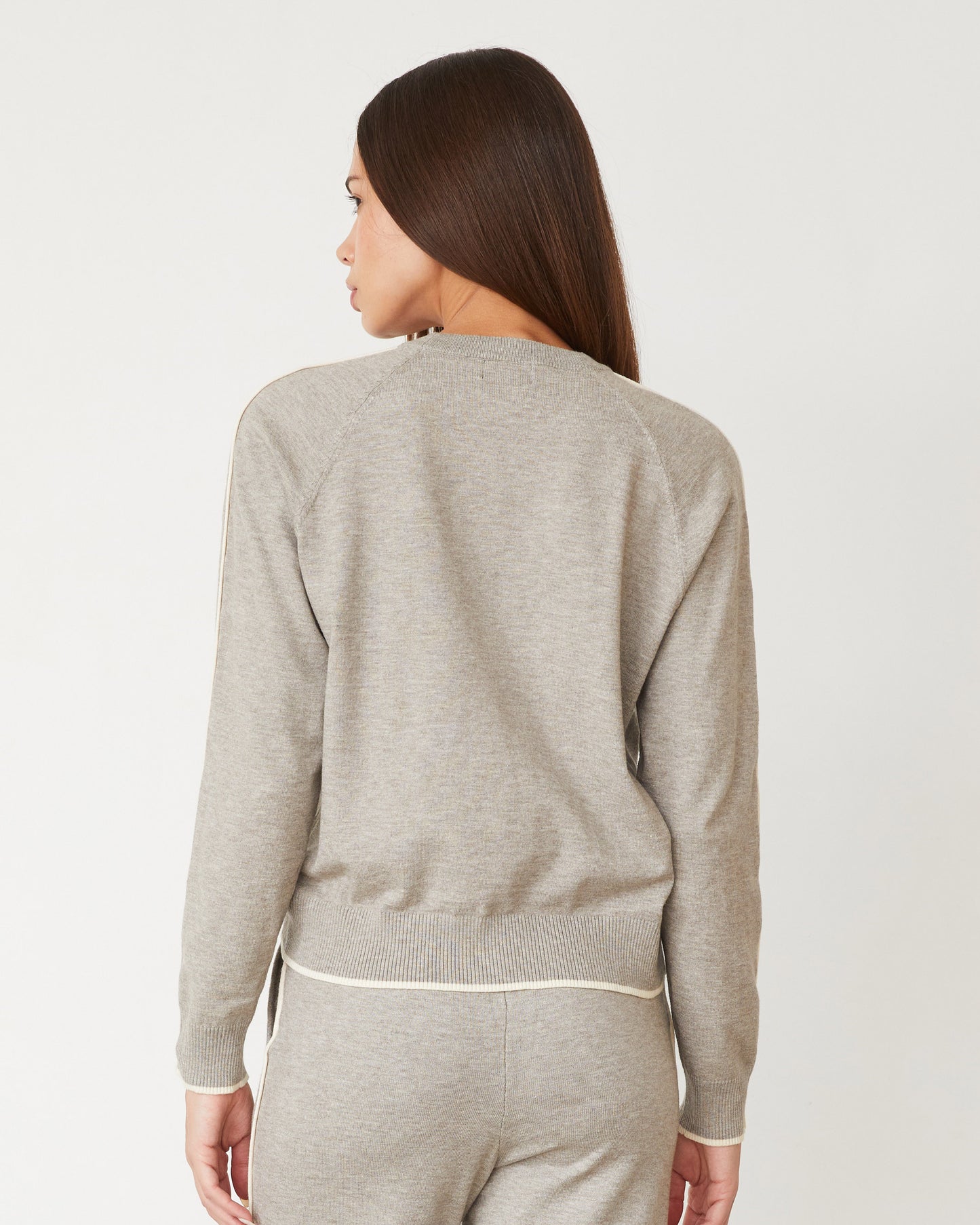 Lightknit Sweater With Contrast Piping