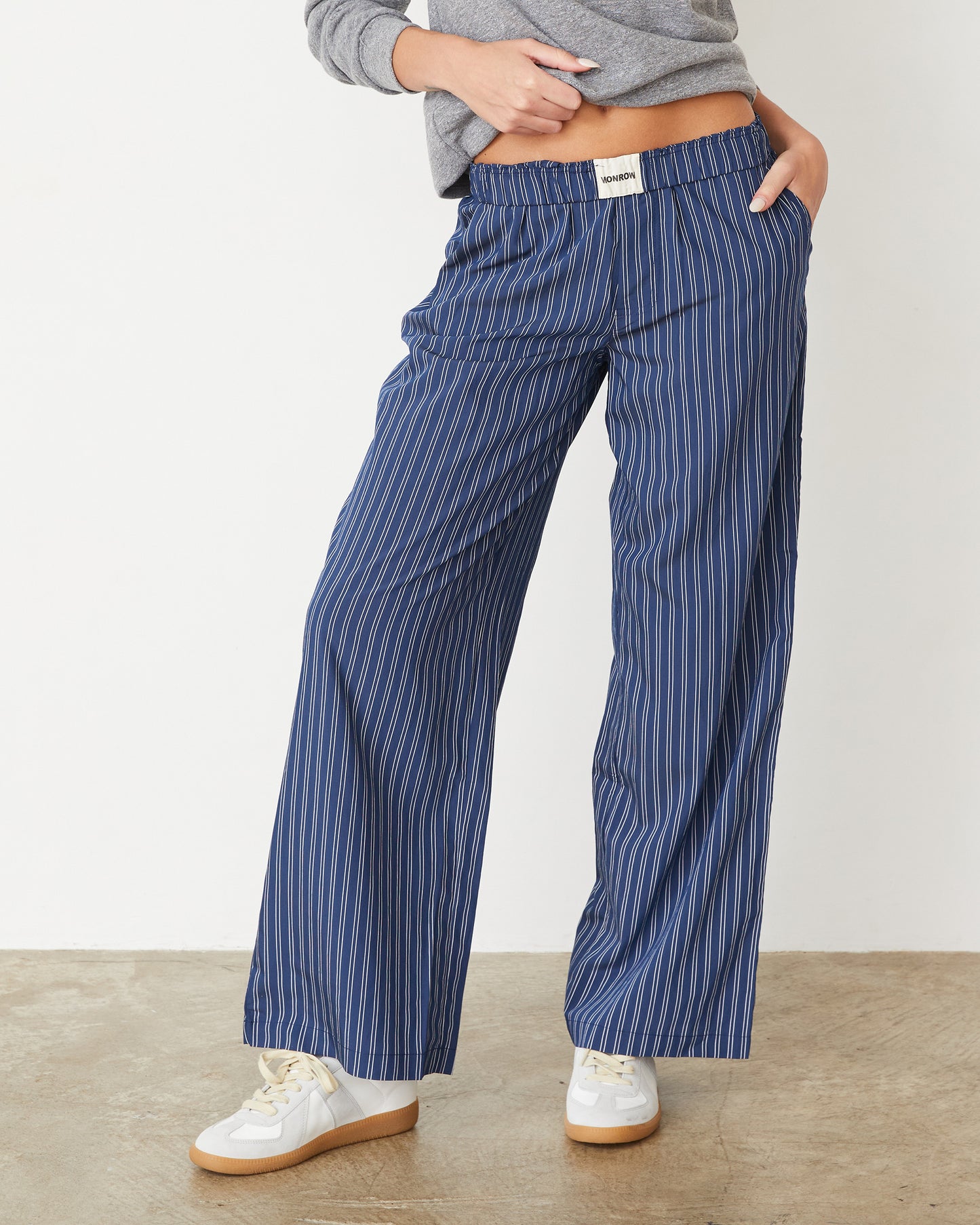 Stripe Poplin Boxer Pants
