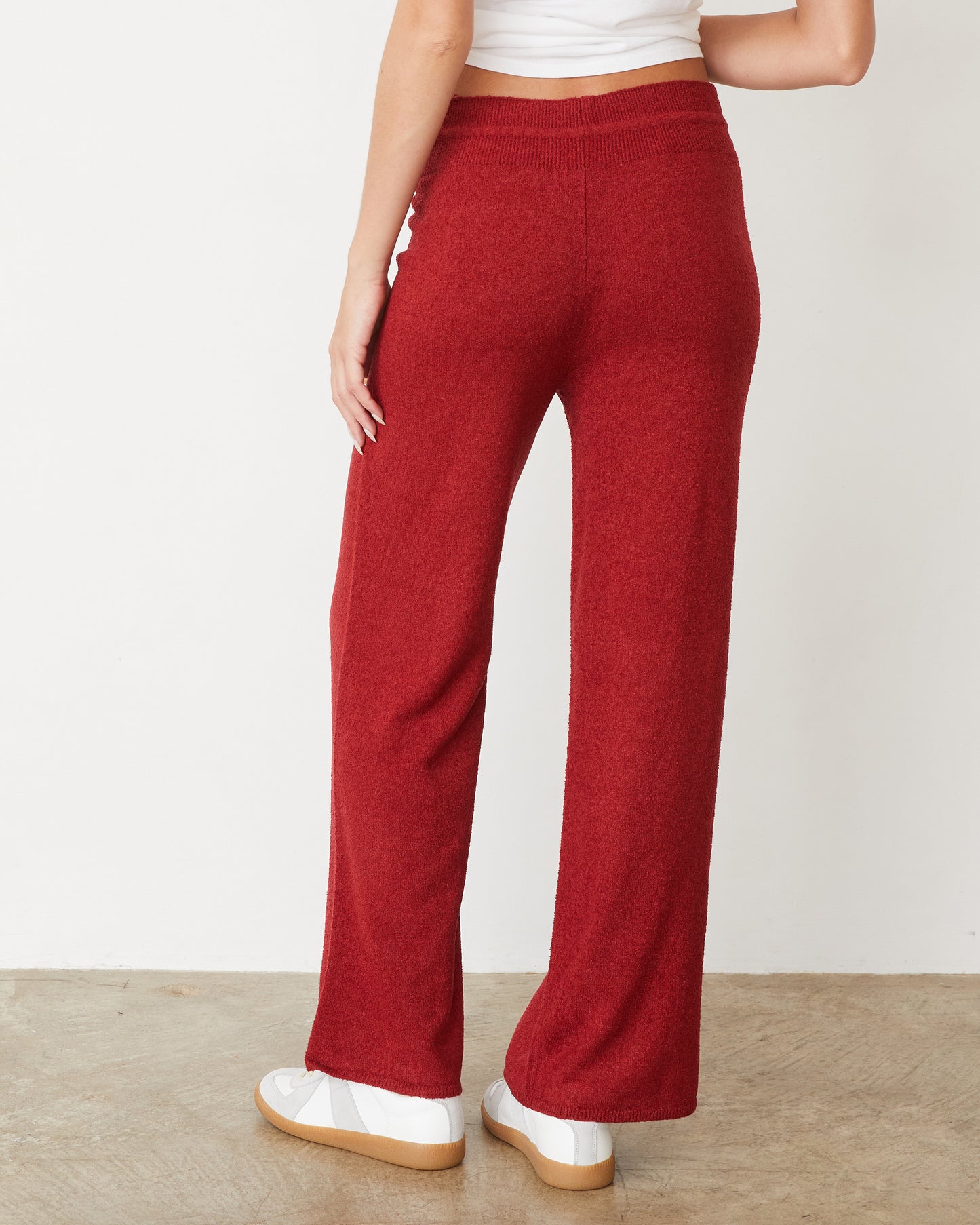 Boucle Knit Crop Straight Leg Pant