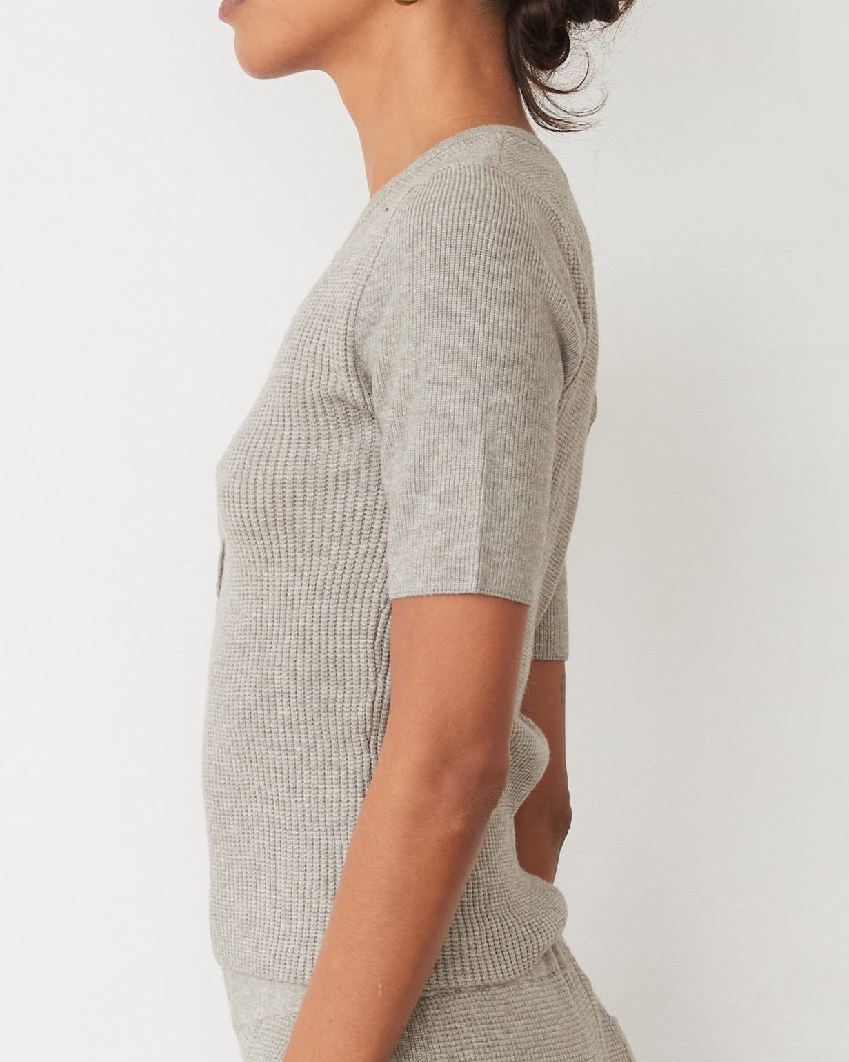 Soft Knit Rib Waffle Henley