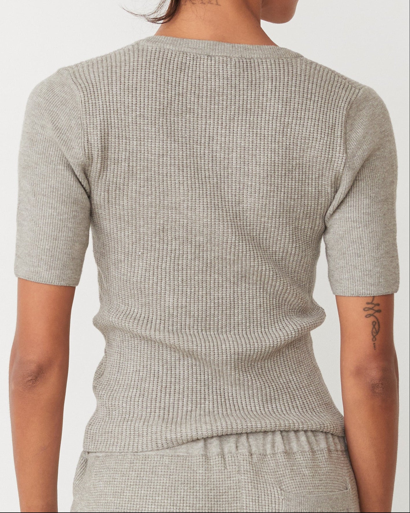 Soft Knit Rib Waffle Henley