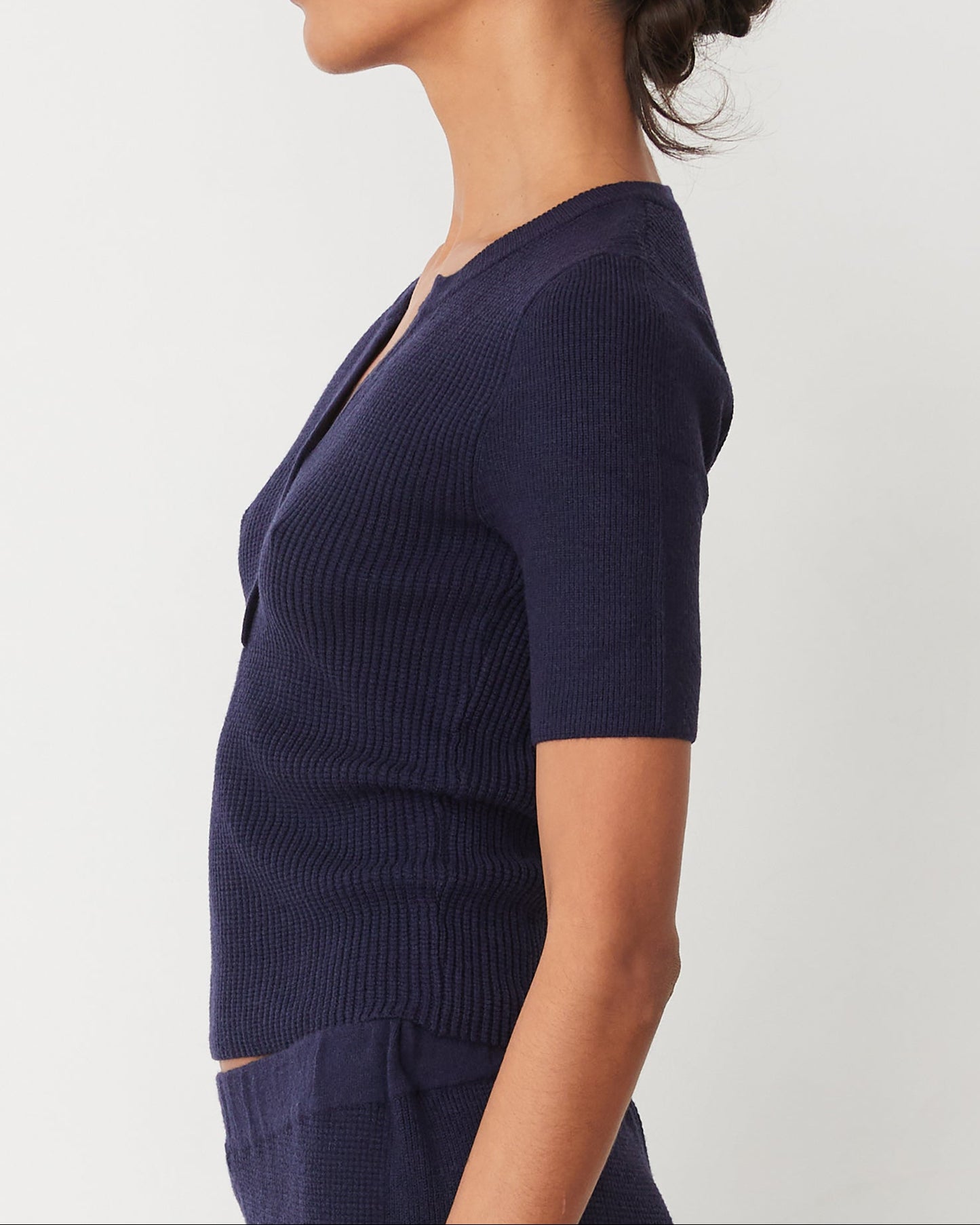 Soft Knit Rib Waffle Henley