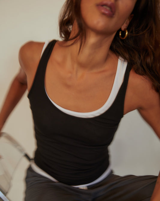 Supimafine Rib Scoop Neck Tank