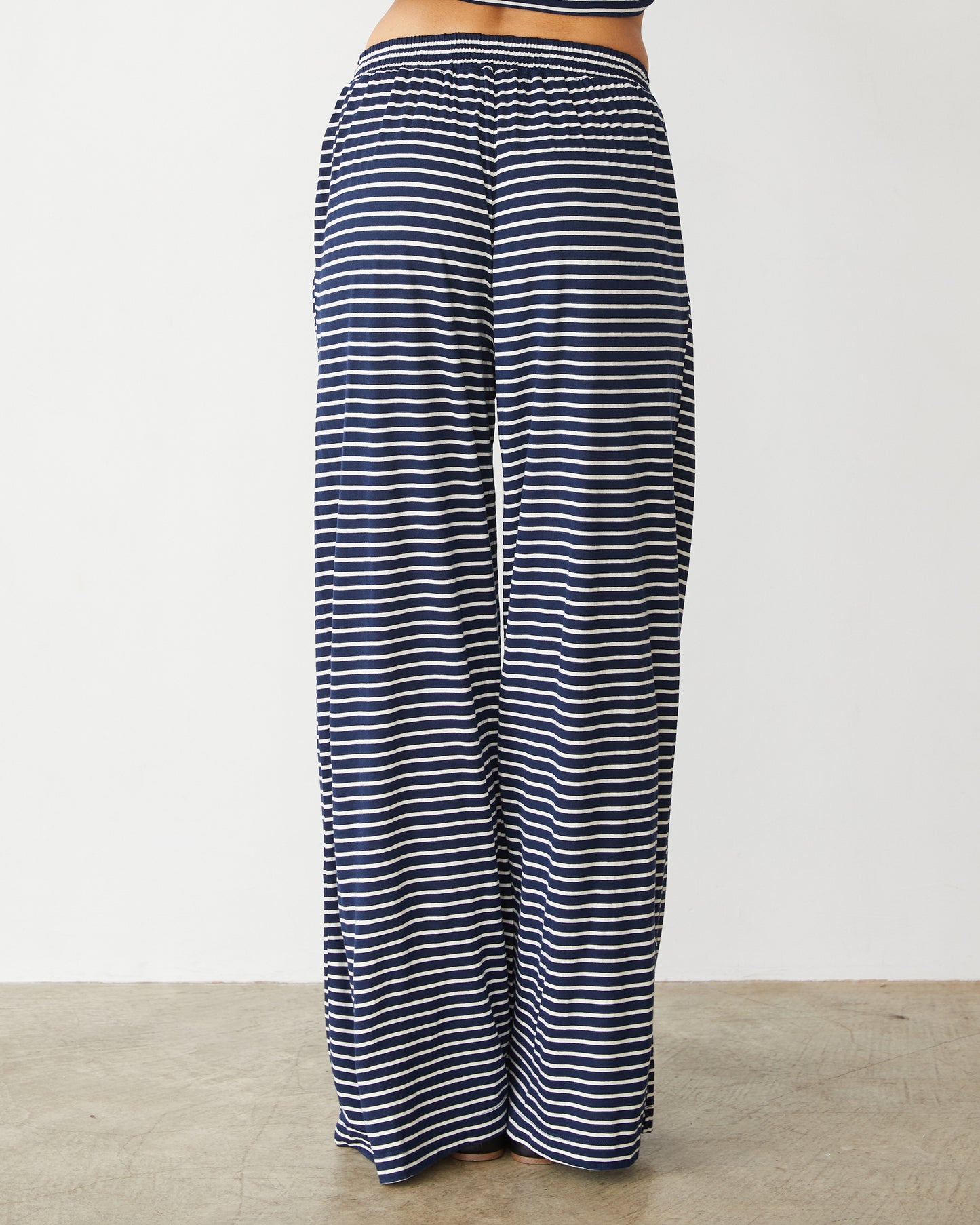 Stripe Jersey Wide Leg Pant