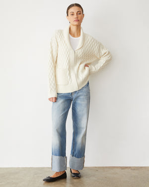 Cable Knit Zip Cardigan