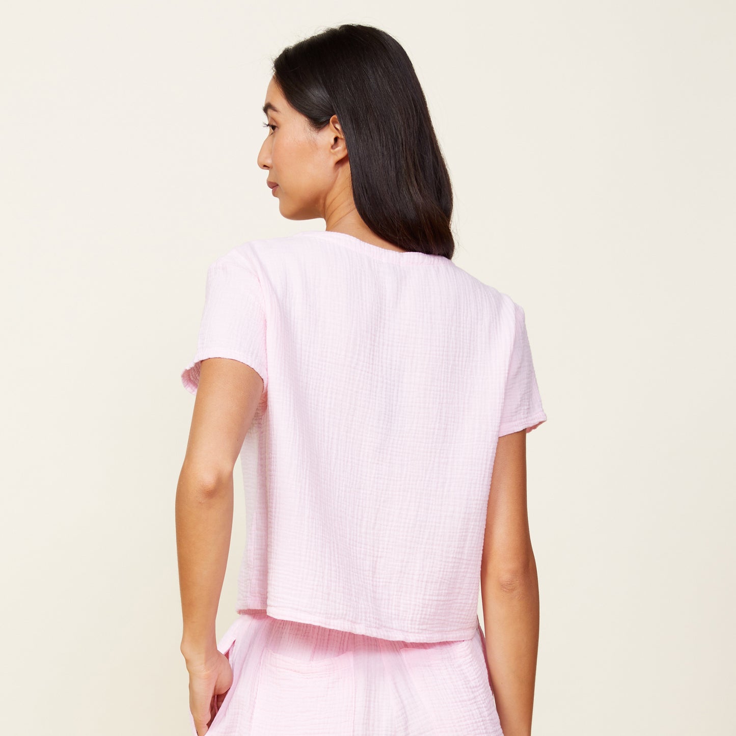 Gauze Short Sleeve Button Down