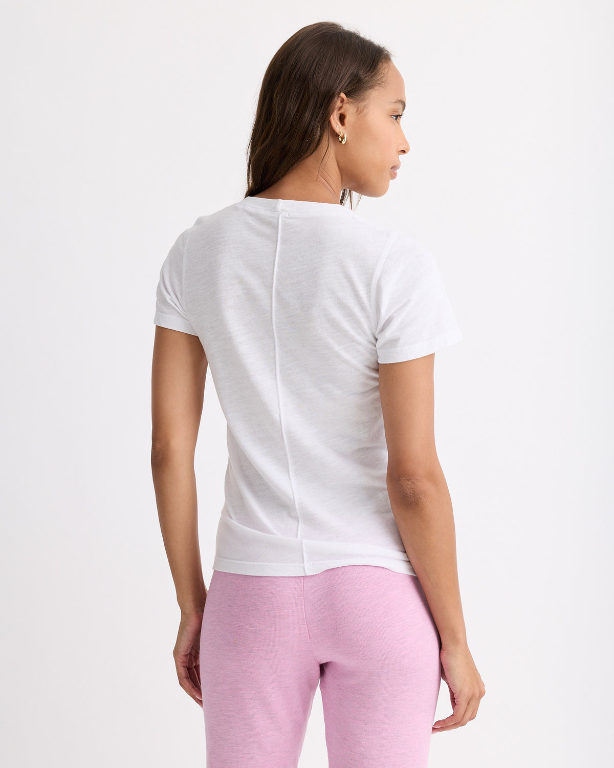 Textured Tri-Blend Fitted Crew Neck Tee