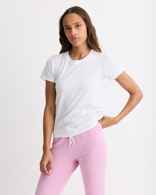 Textured Tri-Blend Fitted Crew Neck Tee