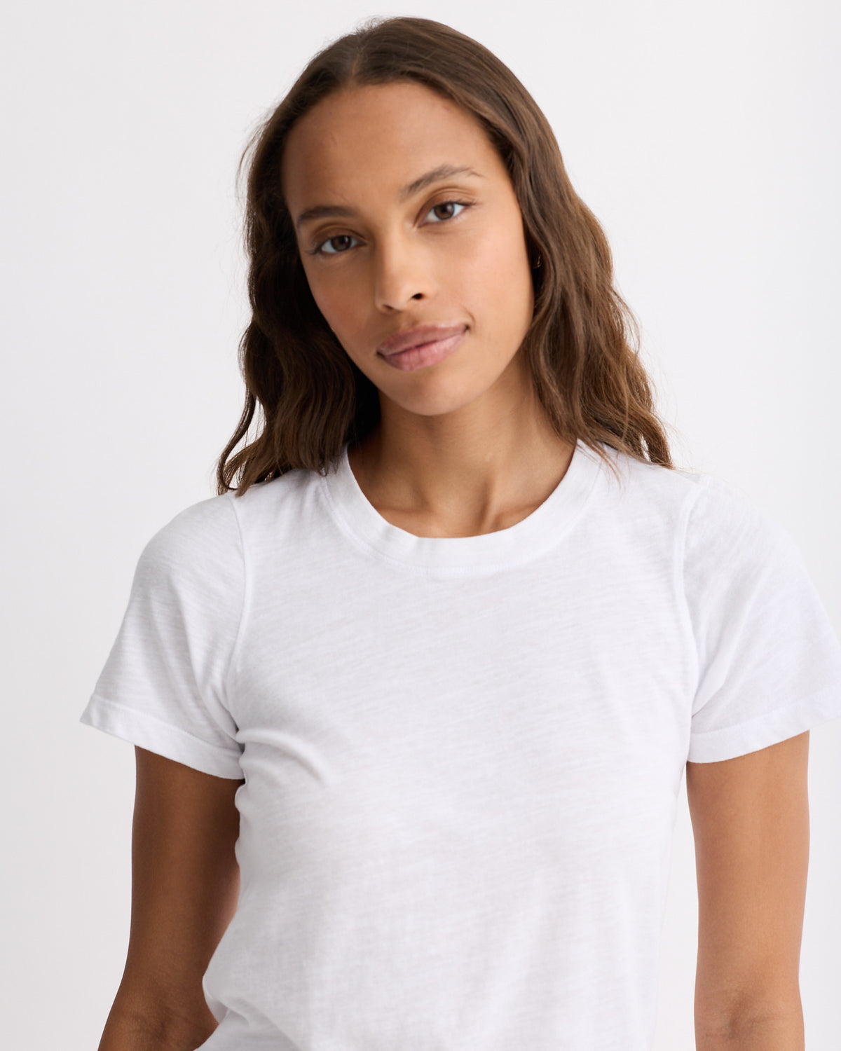 Textured Tri-Blend Fitted Crew Neck Tee