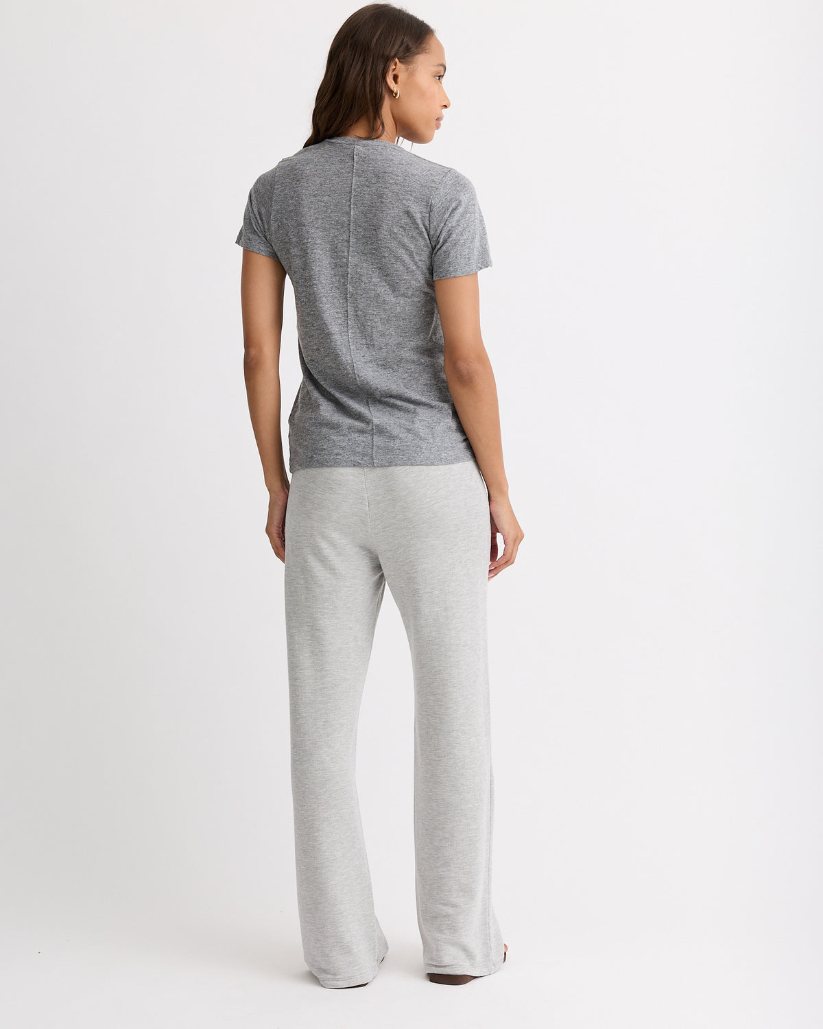 Textured Tri-Blend Relaxed V Neck Tee