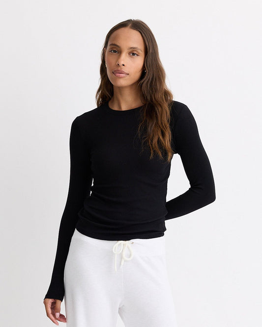 Supimafine Rib Long Sleeve Crew