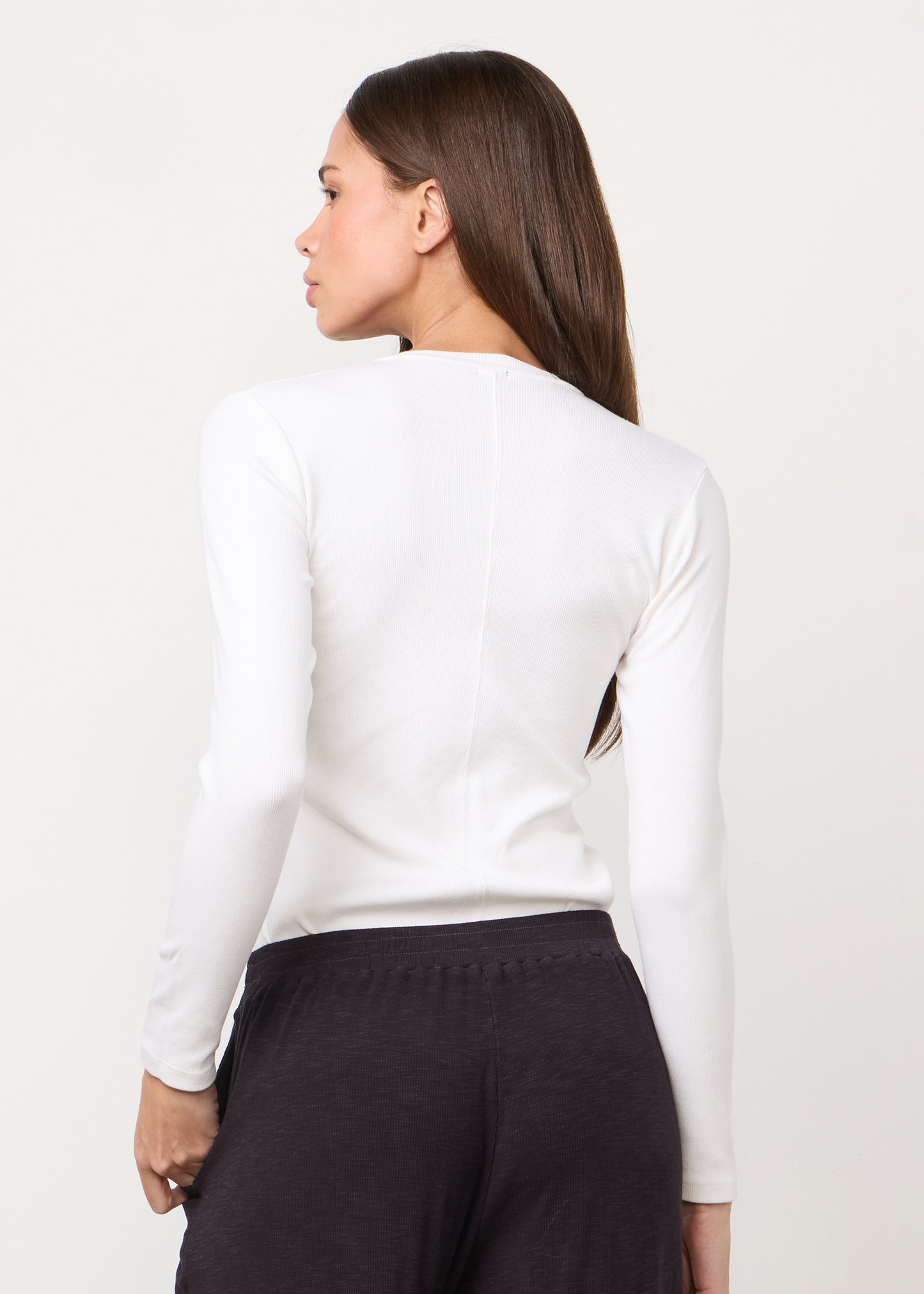 Supimaluxe Rib Long Sleeve V Neck