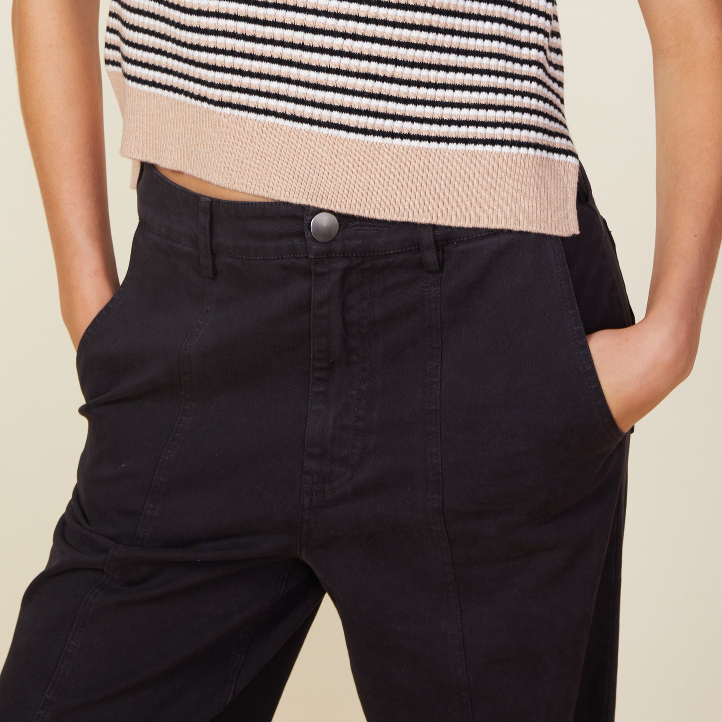 Wide Leg Seamed Pants