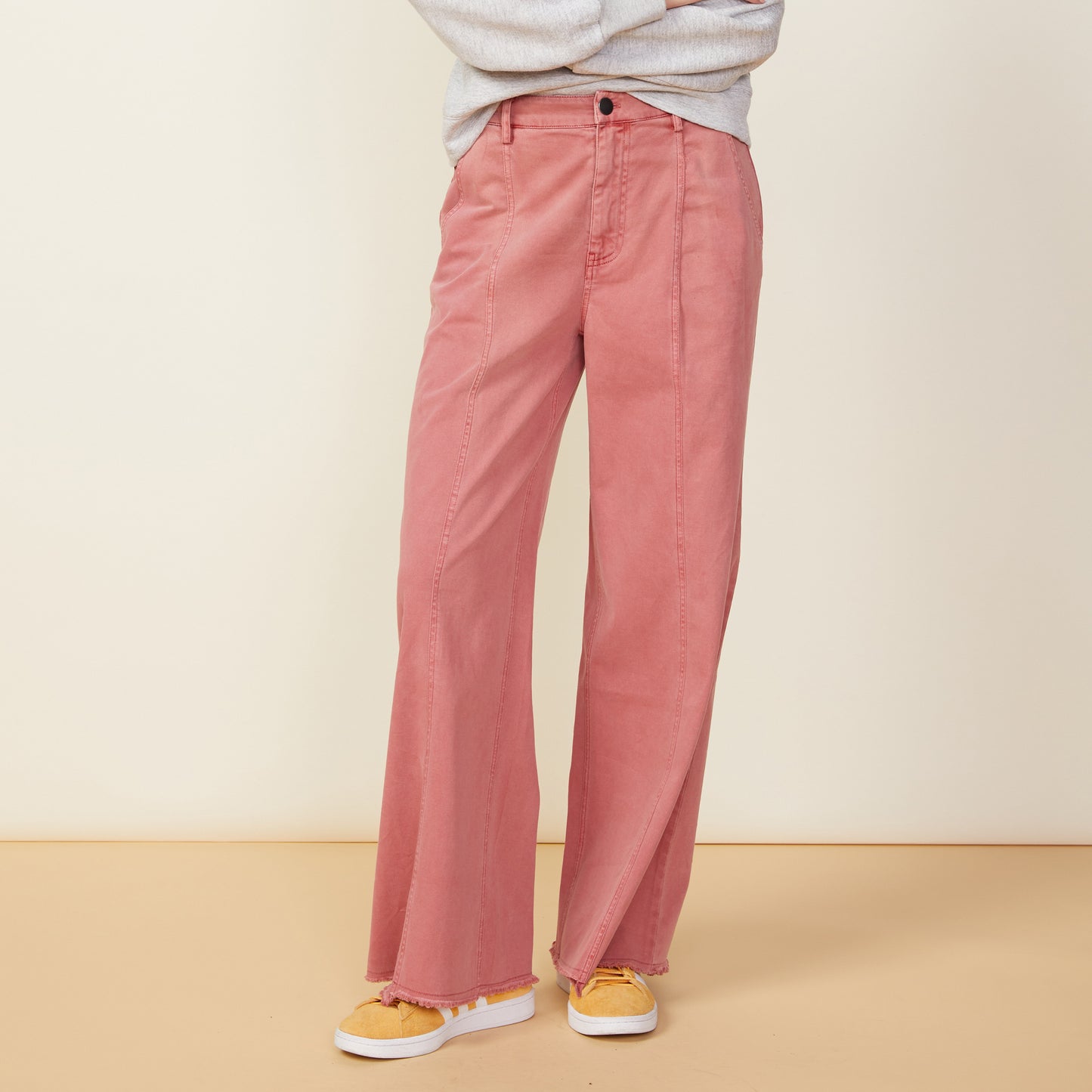 Wide Leg Seamed Pants
