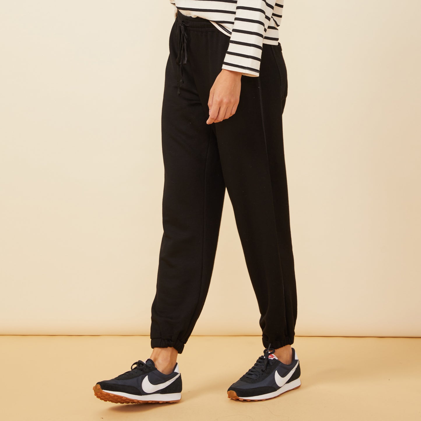 Supersoft Fleece Elastic Vintage Sweat with Silky Piping