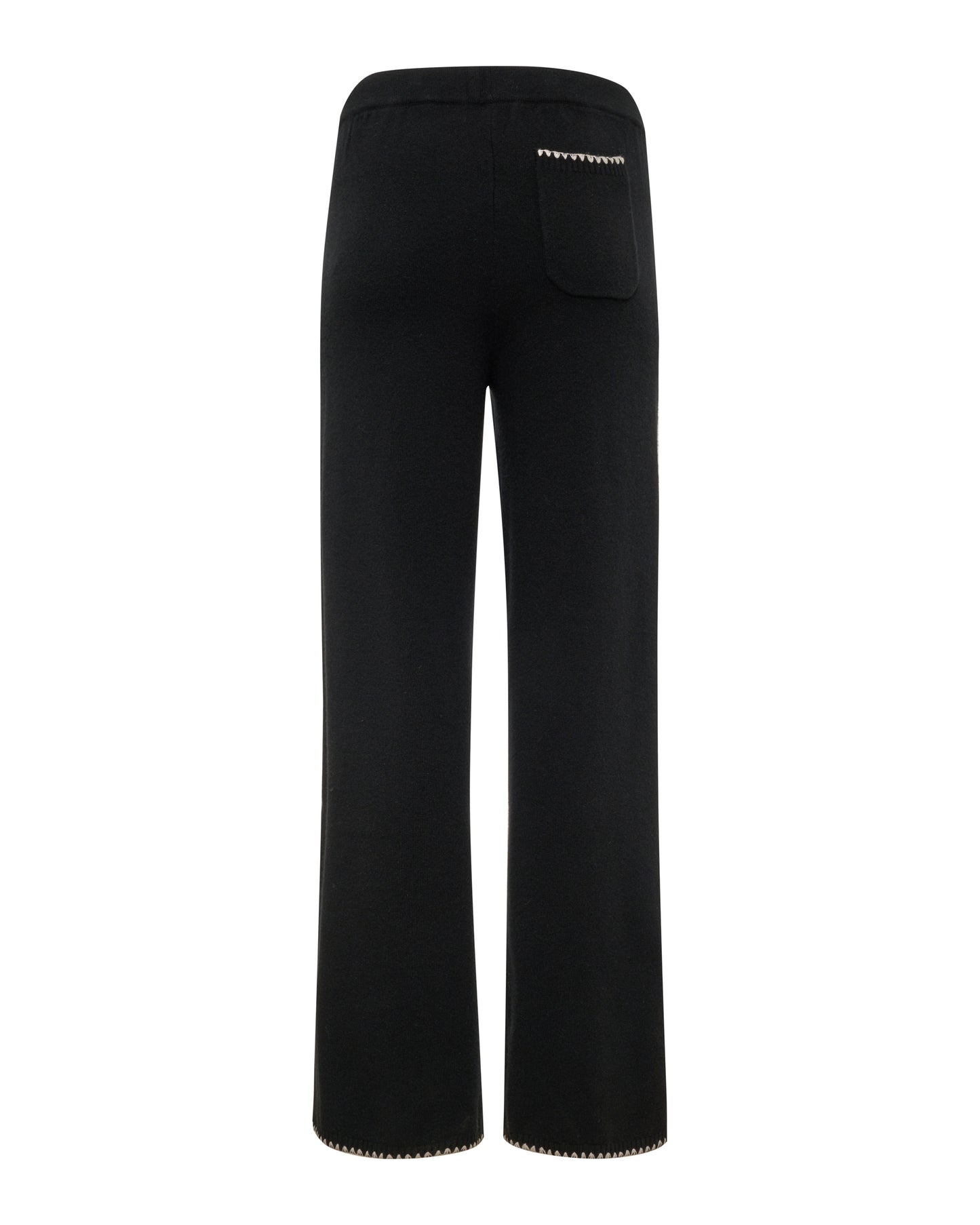 Wool Cashmere Wide Leg Blanket Stitch Sweat