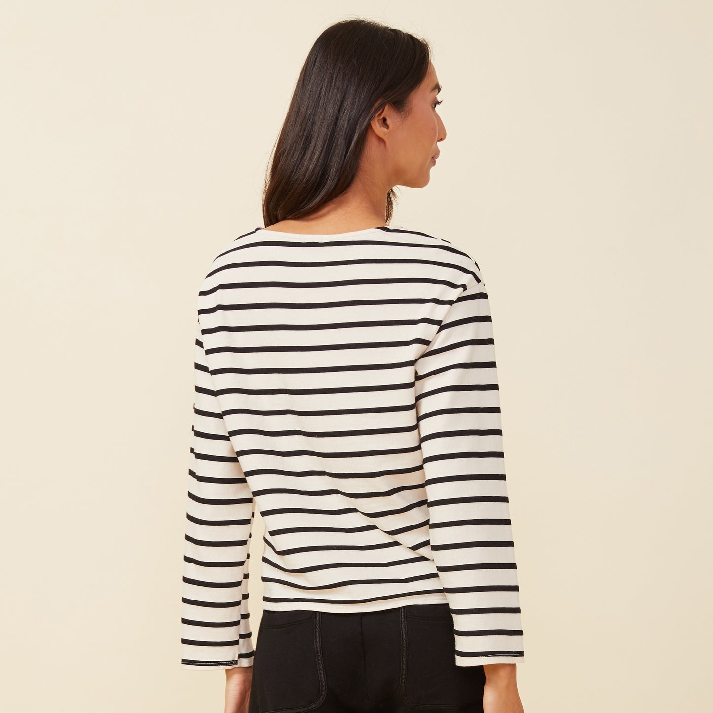 Stripe Boat Neck Long Sleeve