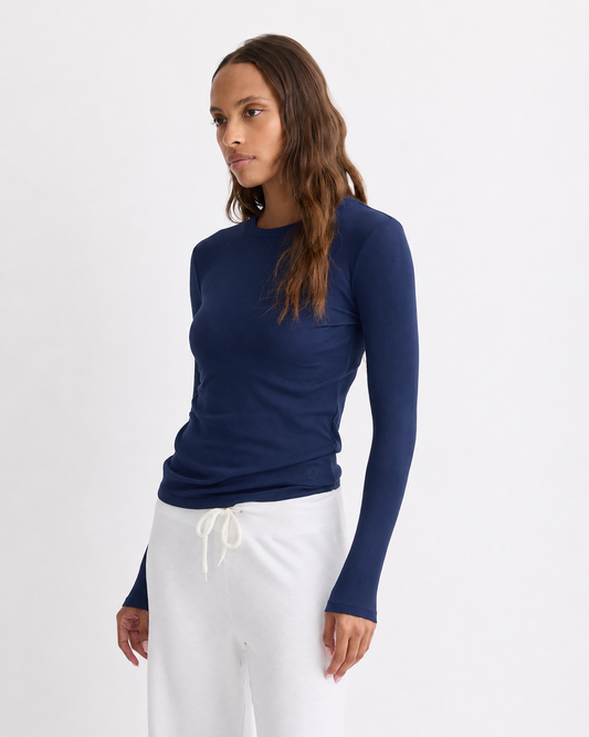 Supimafine Rib Long Sleeve Crew