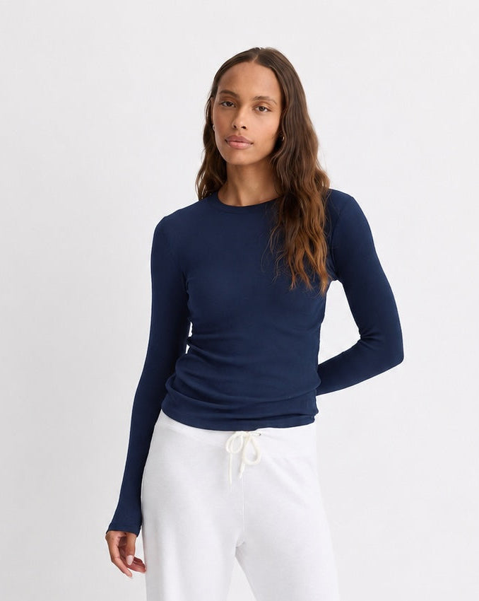 Supimafine Rib Long Sleeve Crew