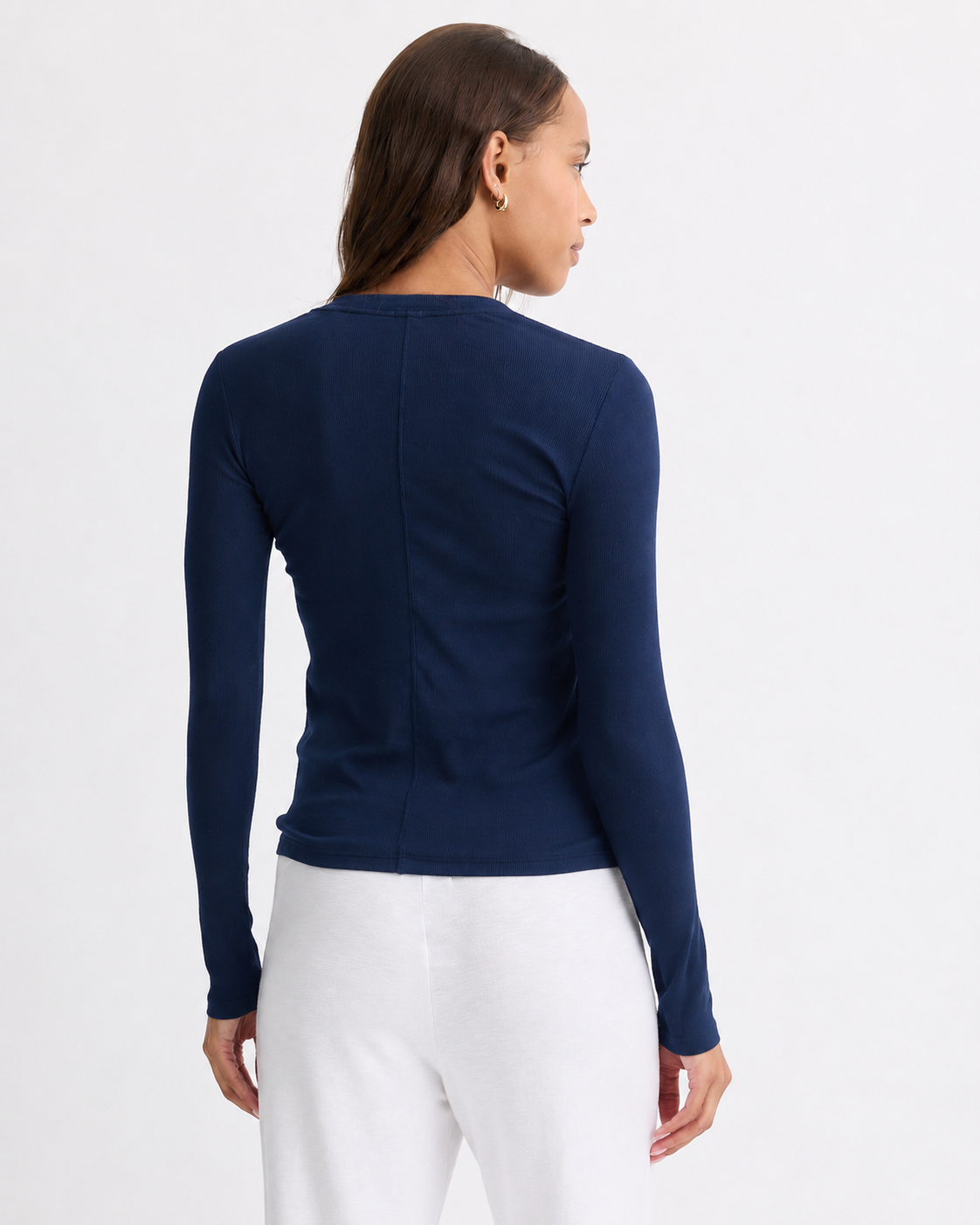 Supimafine Rib Long Sleeve Crew