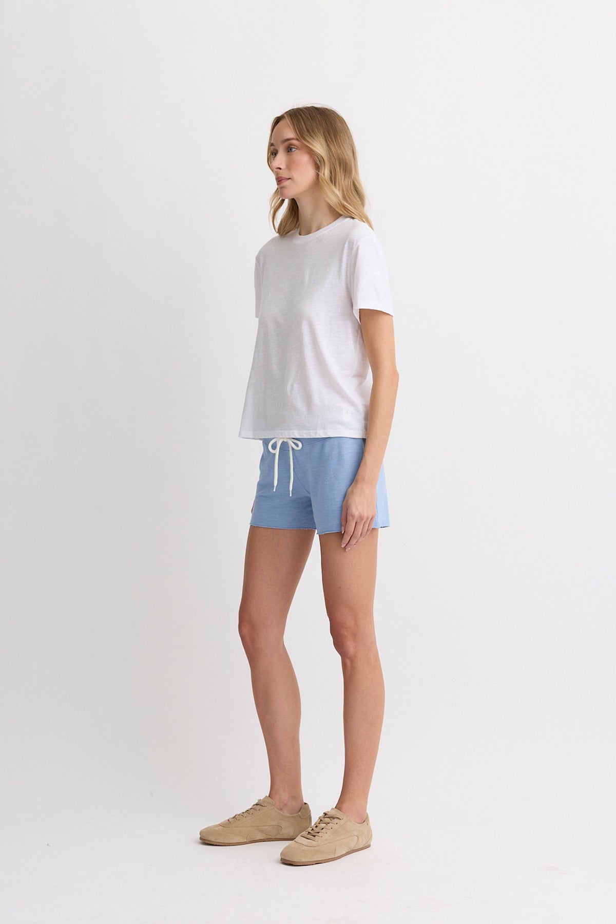 Textured Tri-Blend Basic Crew Neck Tee