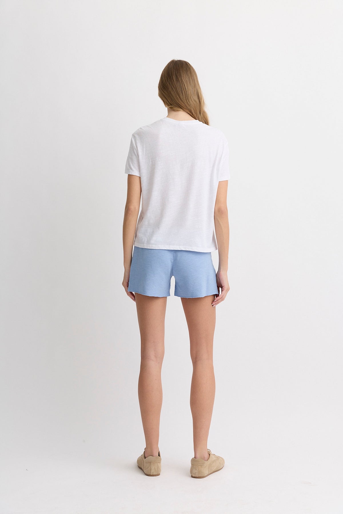 Textured Tri-Blend Basic Crew Neck Tee