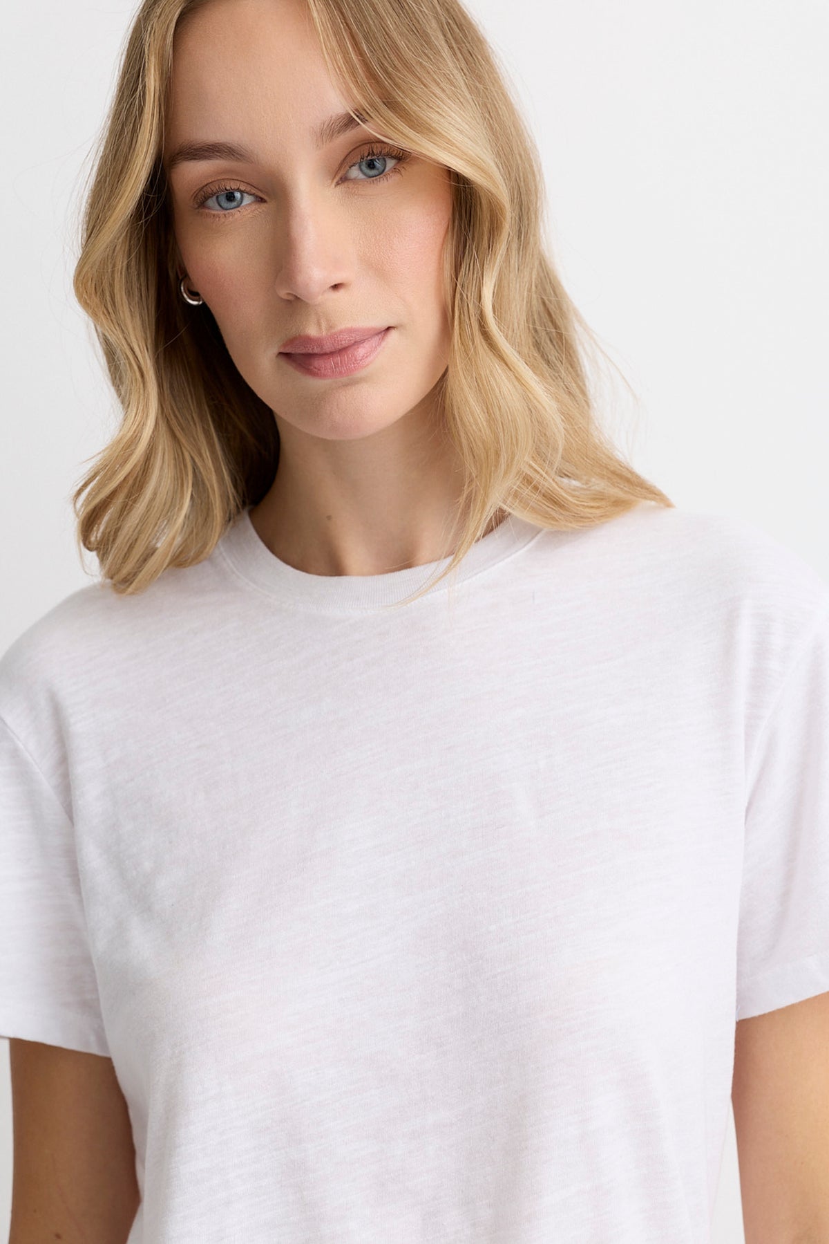 Textured Tri-Blend Basic Crew Neck Tee