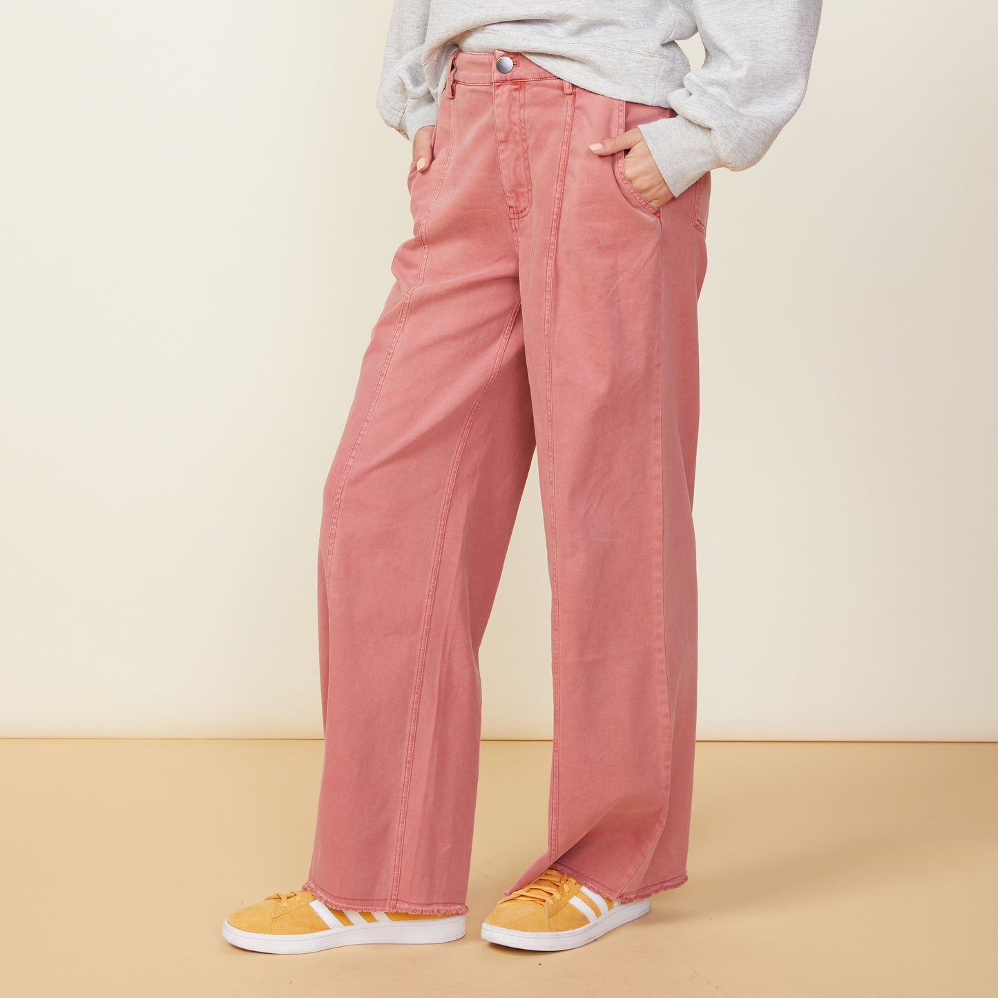 Wide Leg Seamed Pants