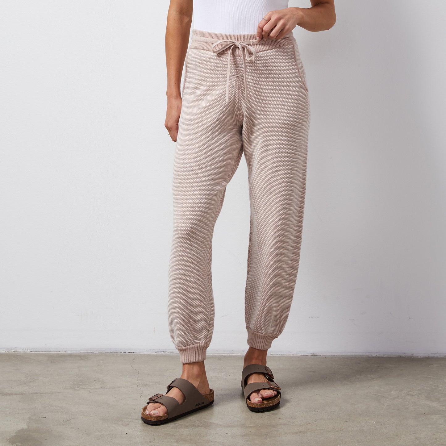 Soft Knit Textured Cuffed Jogger