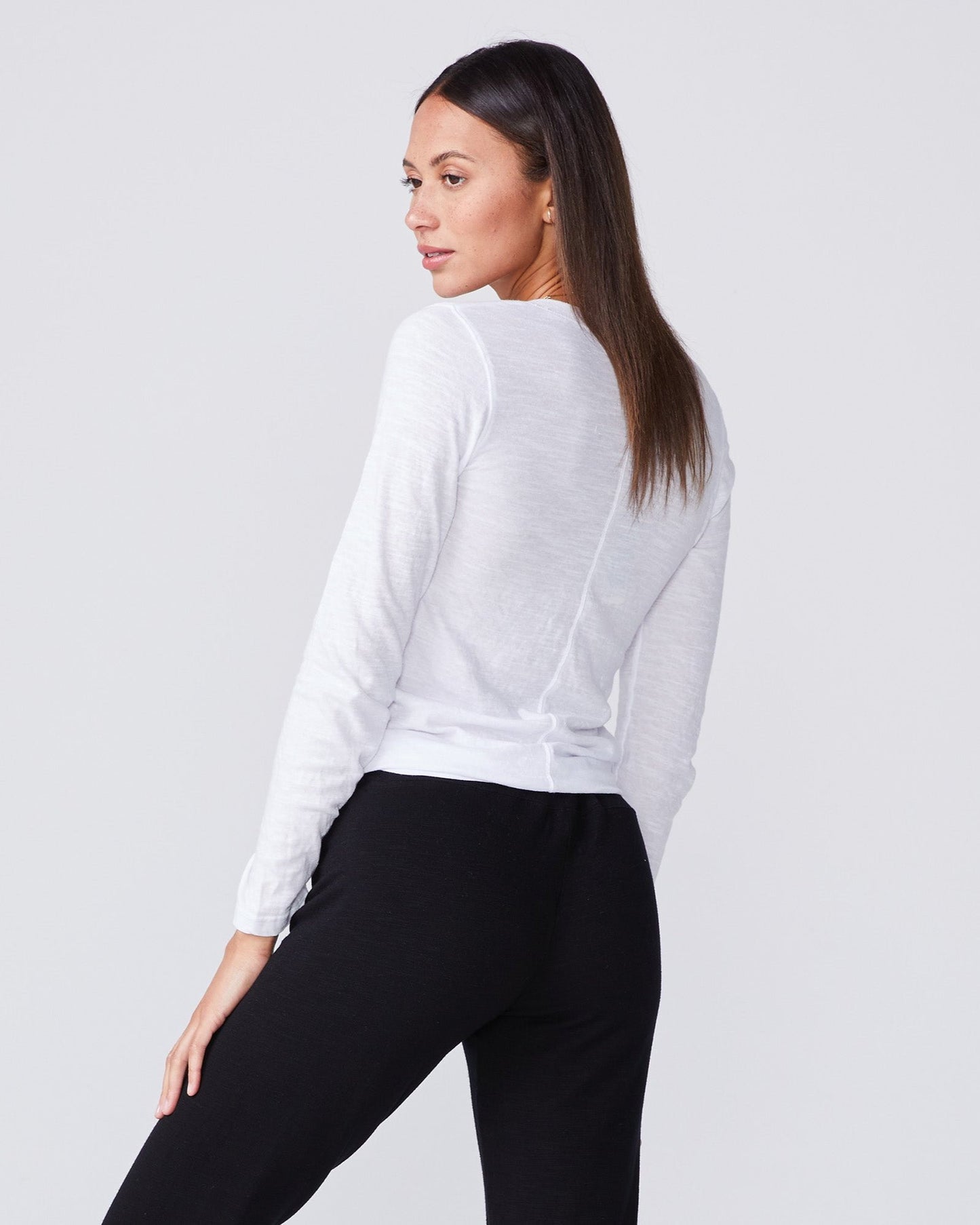 Textured Tri-Blend Fitted Long Sleeve Crew (11610729359)