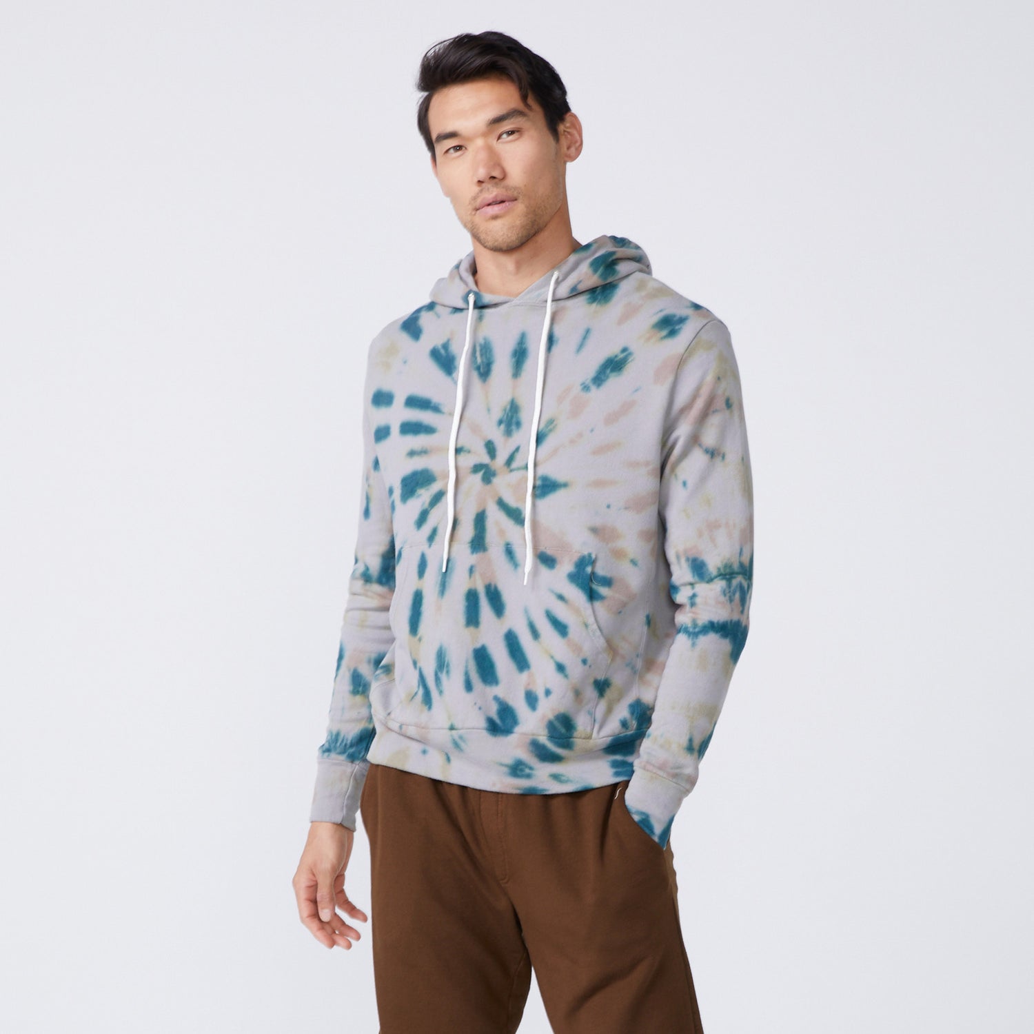 color group - MENS KALEIDOSCOPE TIE DYE SLOUCHY PULLOVER HOODY - MT0050-1
