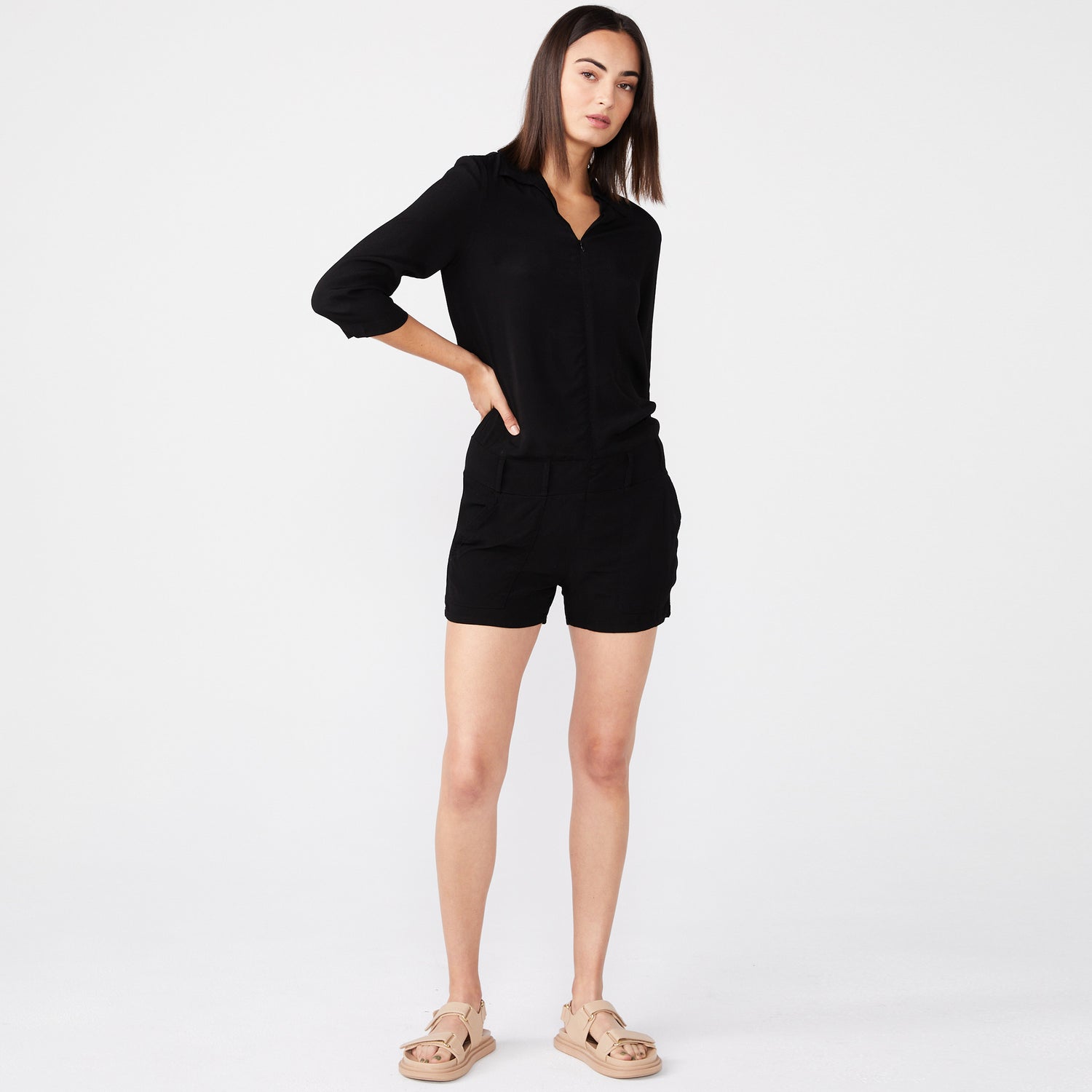 color group - CREPE ZIP ROMPER - HR0015