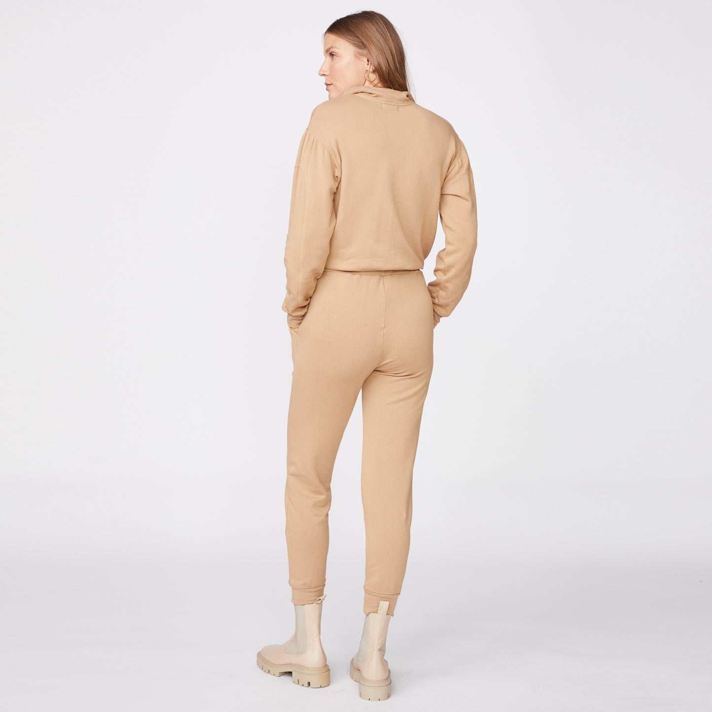 Supersoft Fleece Shirred Sleeve Jumpsuit
