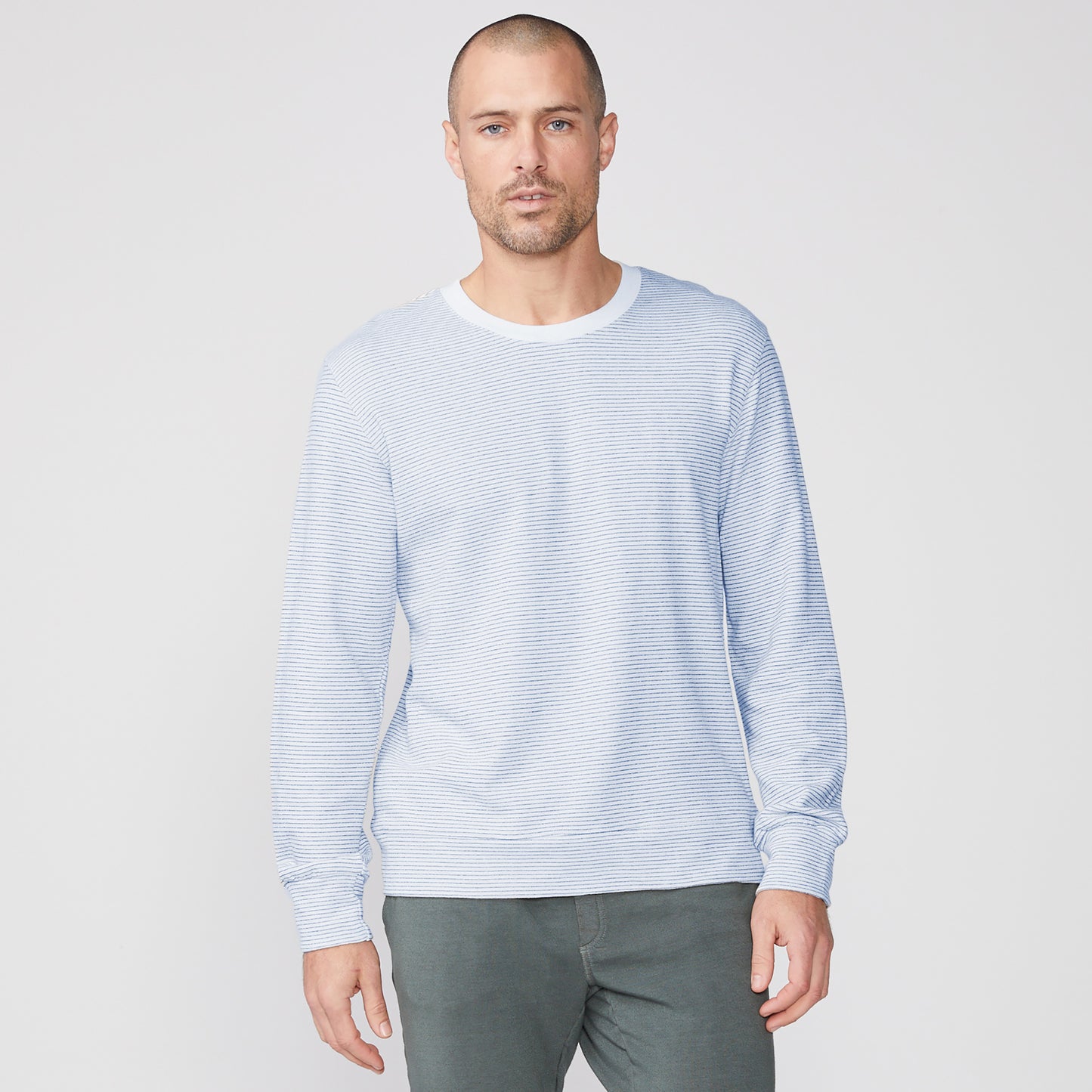 Pinstripe Crew Neck Sweatshirt (4866738356326)