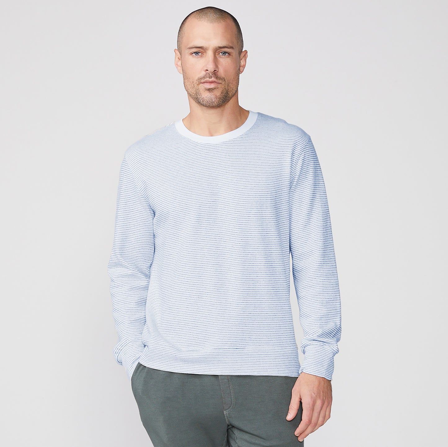 Pinstripe Crew Neck Sweatshirt (4866738356326)